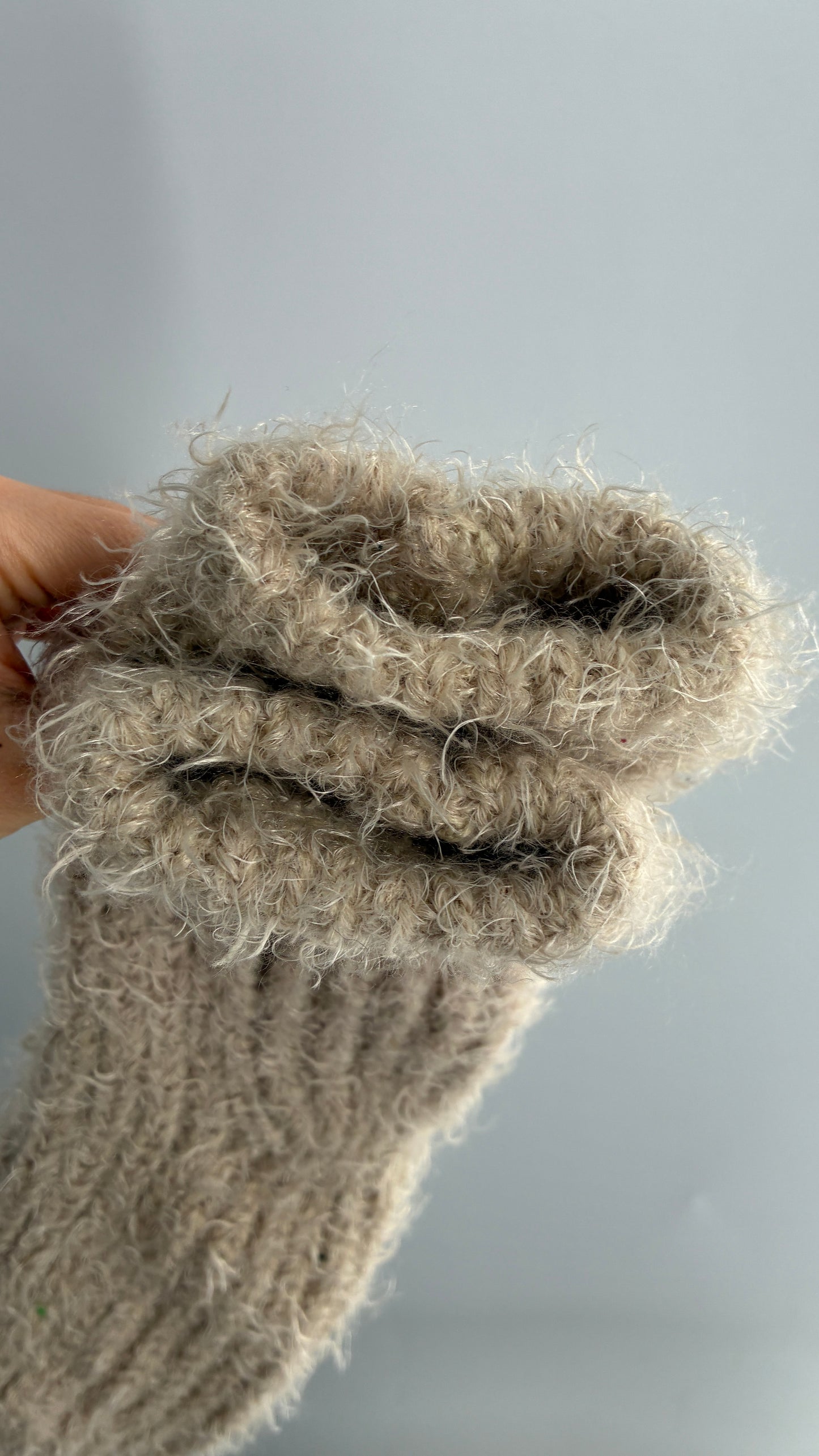 NWOT Free People Beige Ultra Thick Knit Fuzzy Socks