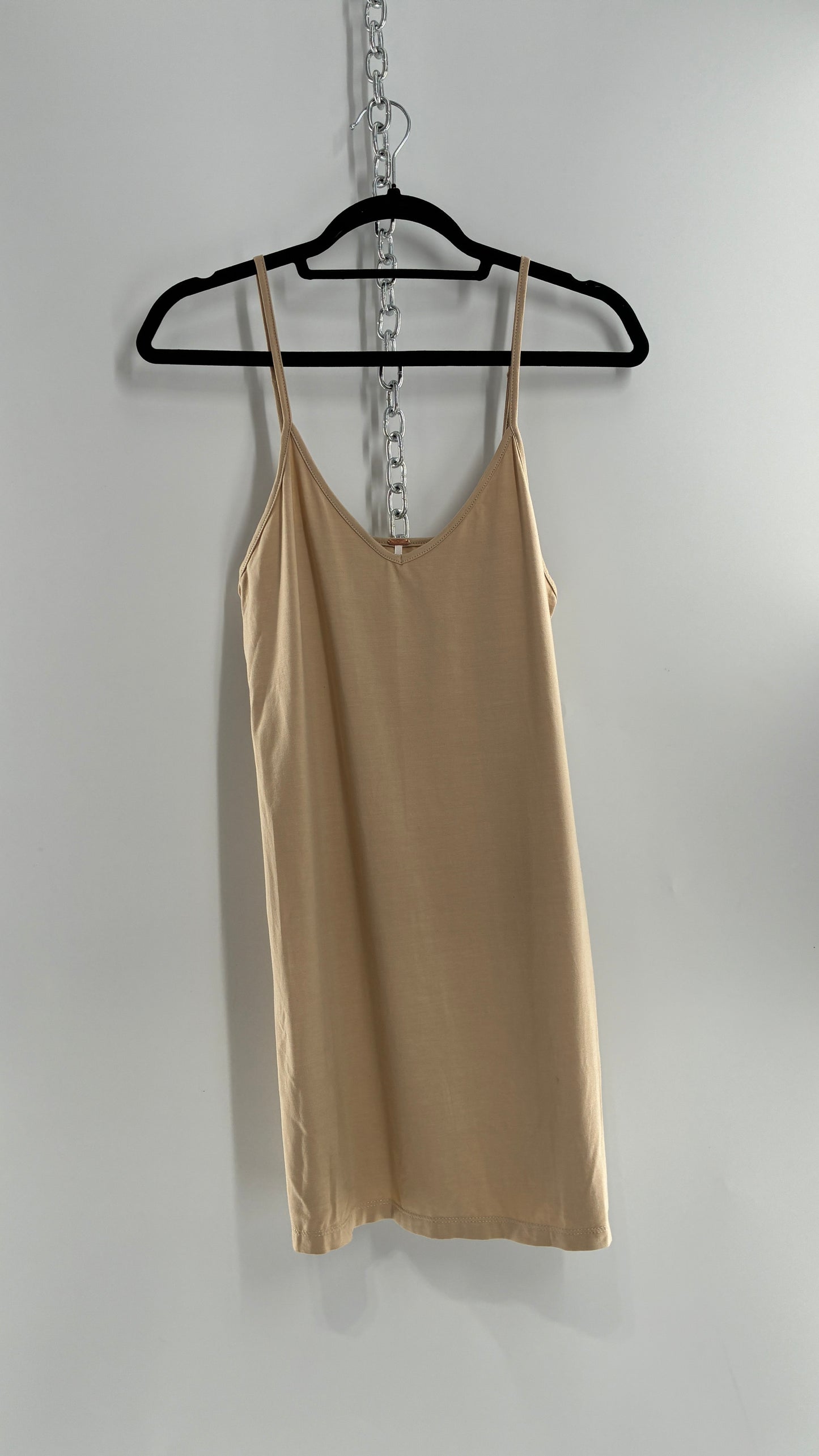 Intimately Free People Tan Viscose, Elastane Slip (Small)