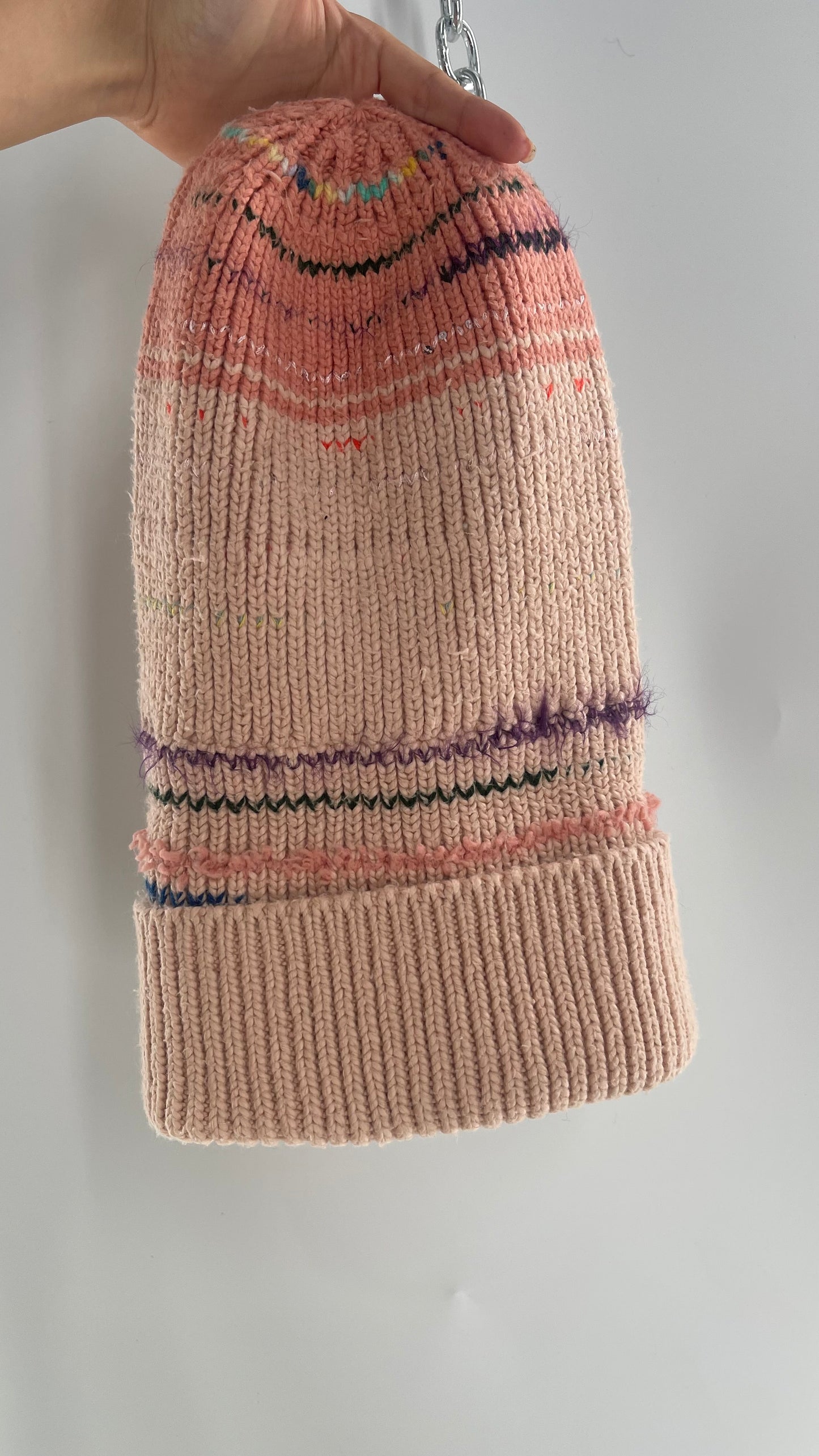 Free People Super Thick Knit Pastel Confetti Beanie