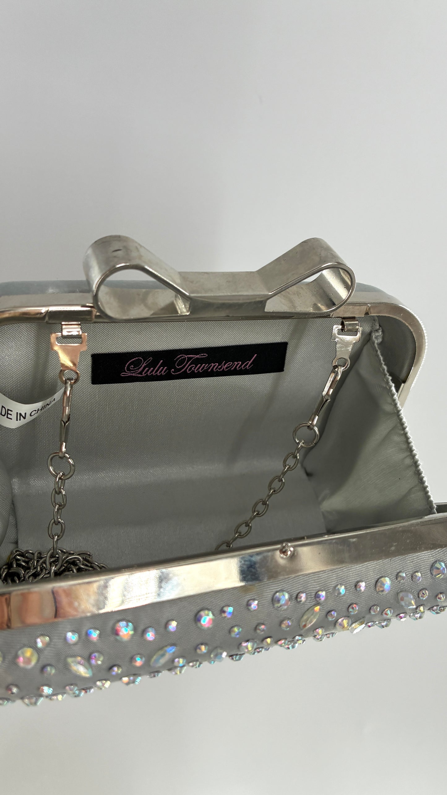 Vintage Lulu Townsend Silver Purse with Iridescent Gems