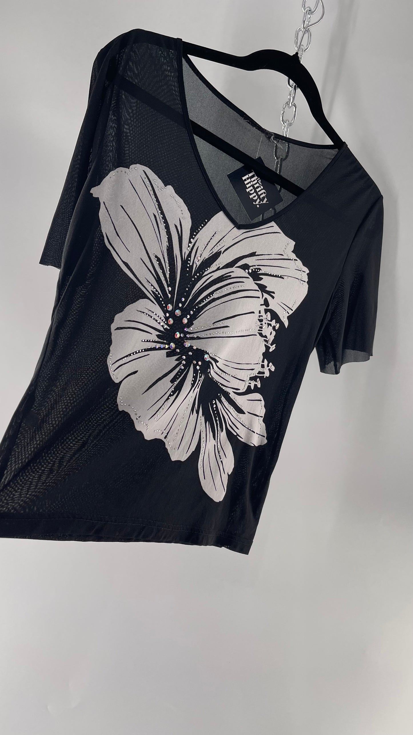 Vintage Bedazzled Mesh T (Medium)
