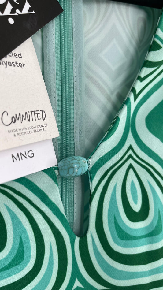 MNG Groovy Green Retro Psychedelic Dress (4)