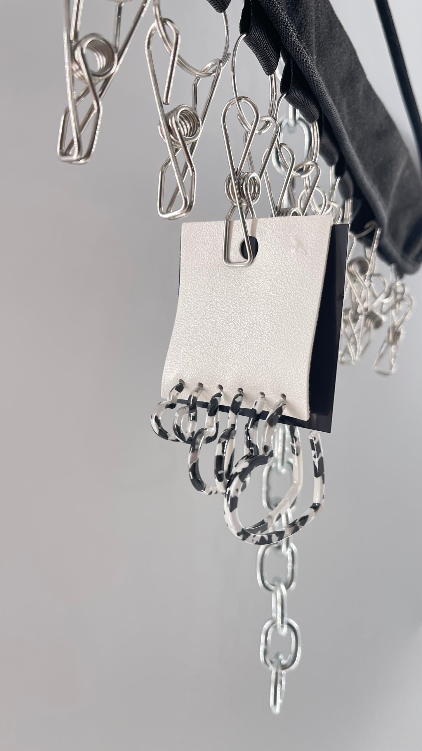 Free People Black/White Marble Heart Earring Set