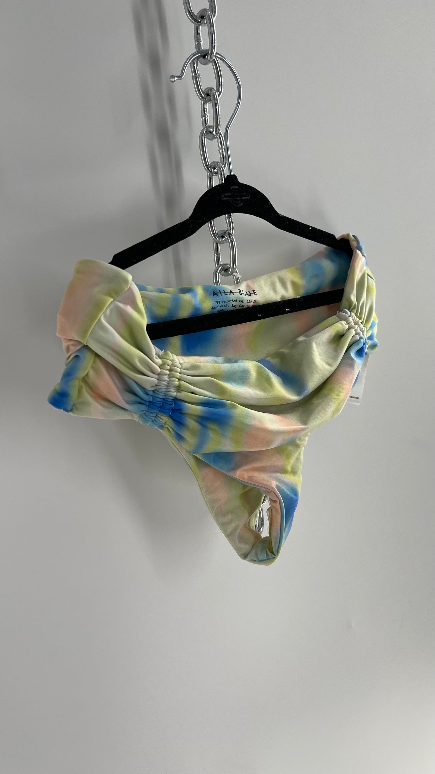 AILA BLUE Pastel Tie Dye Cheeky Swim Bottoms (Small)