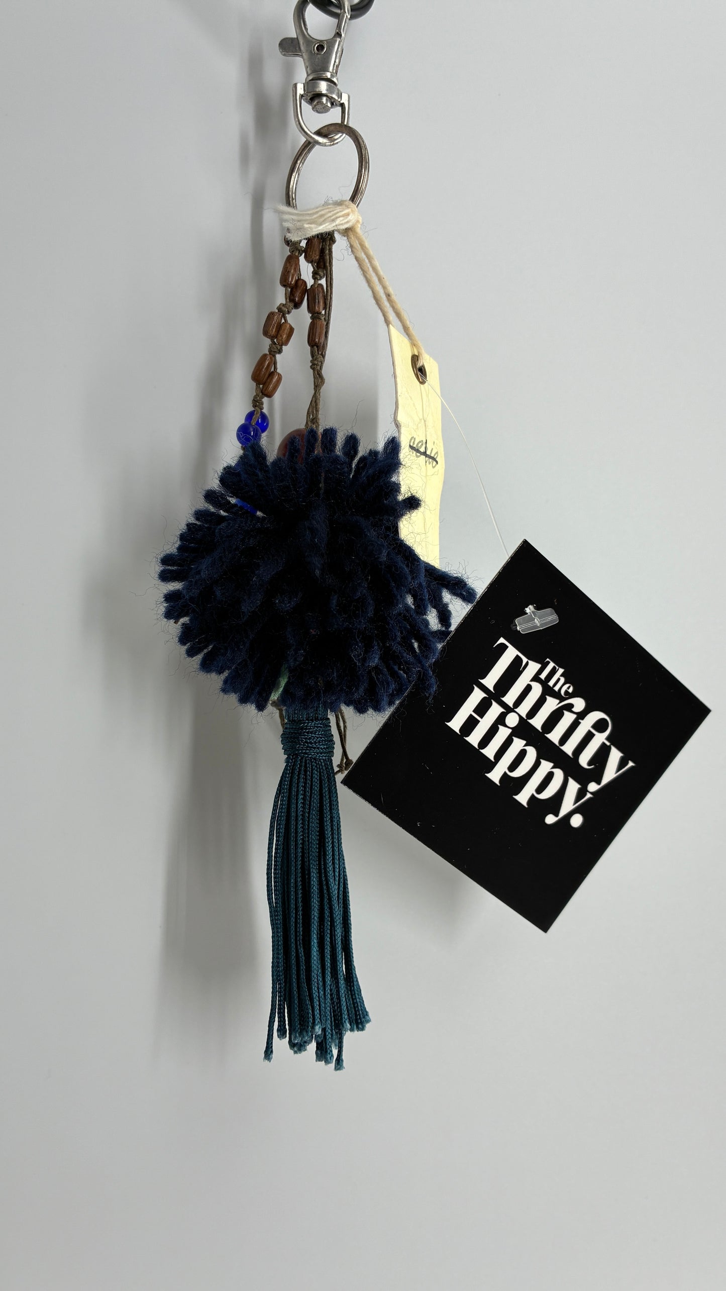 AERIE PomPom Beaded Keychain with Tags Attached