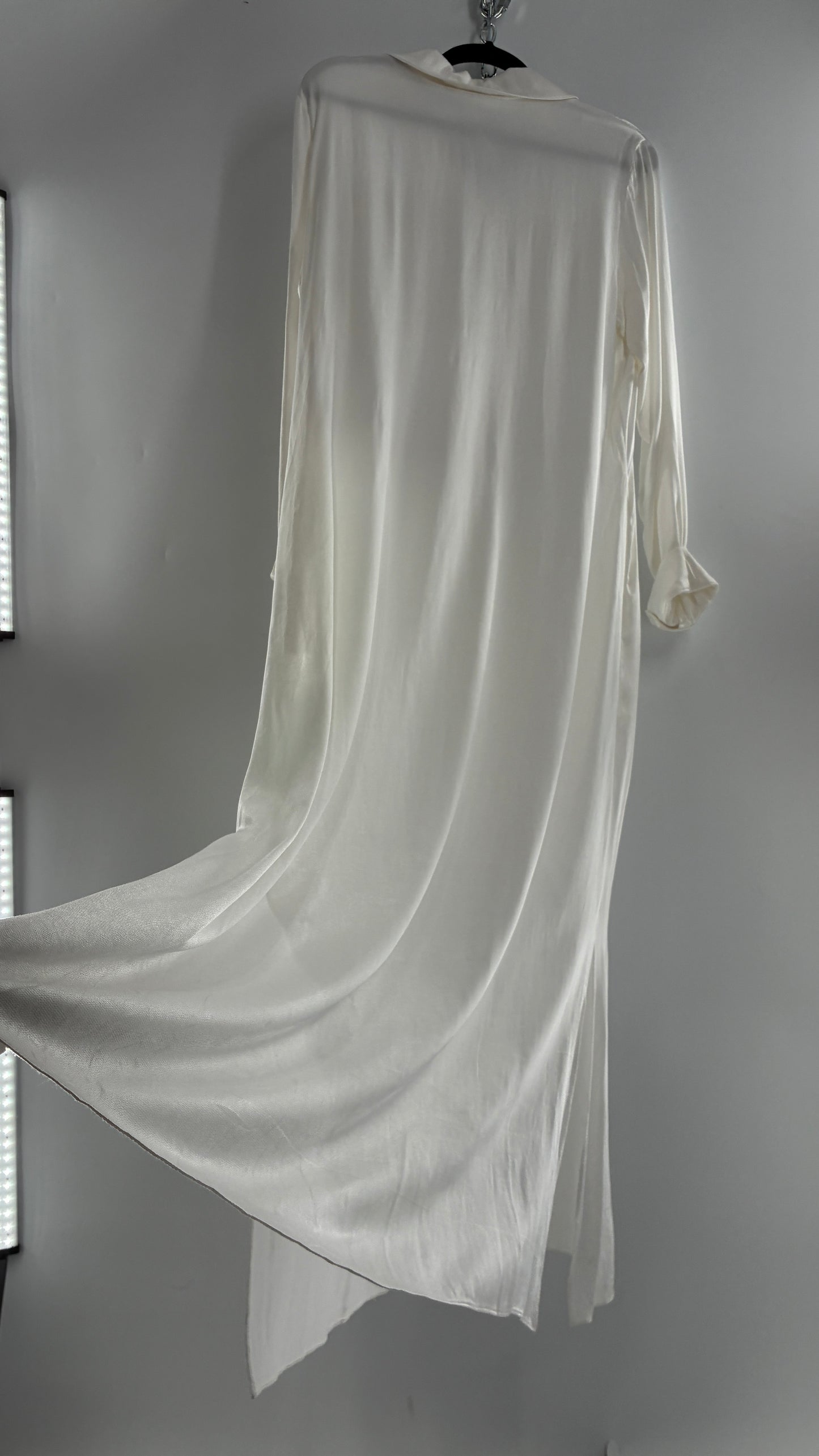 ST. BRAND BY STRASS White Button Up Style Dress with Tags Attached (Medium)