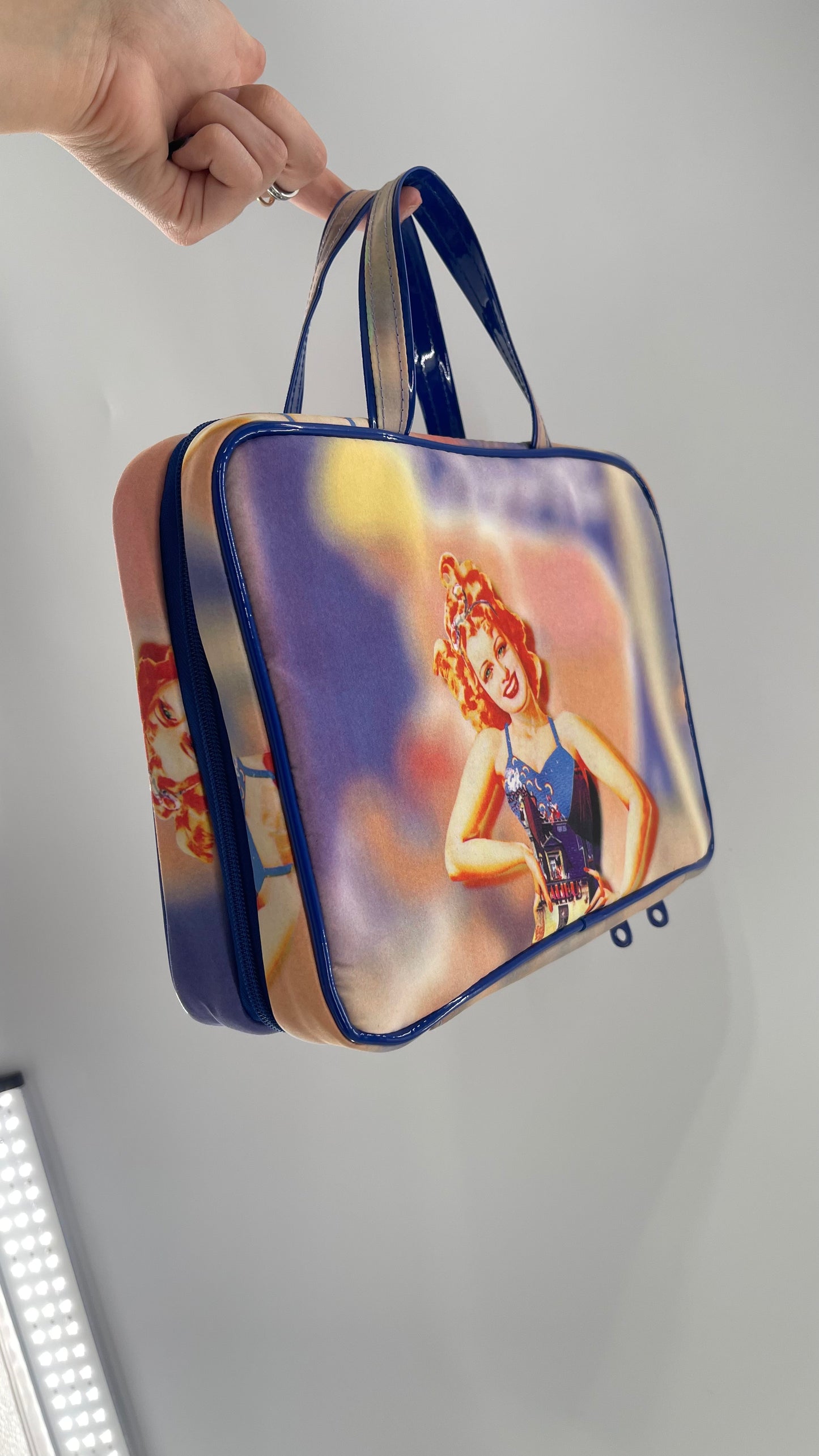 Vintage Carry On PinUp Organizer Purse/ Cosmetic Bag