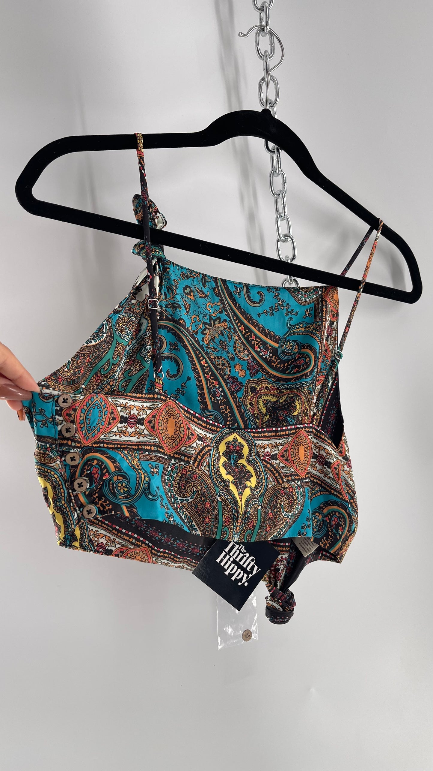 Intimately Free People Satin Paisley Crop with Knot Details (2)