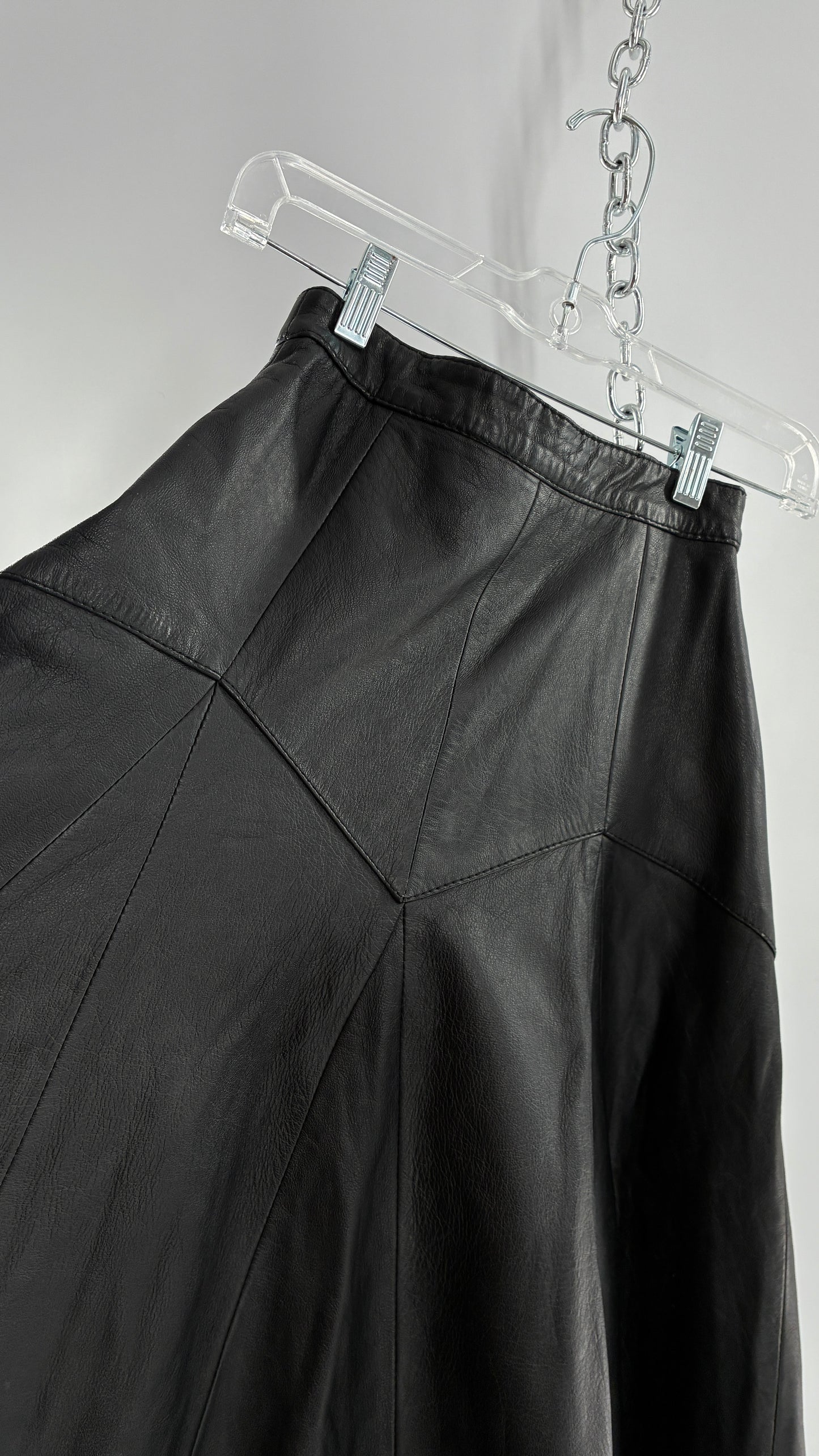 Vintage Fergs Omorro Leather Full Circle Skirt Made in Italy (XS)