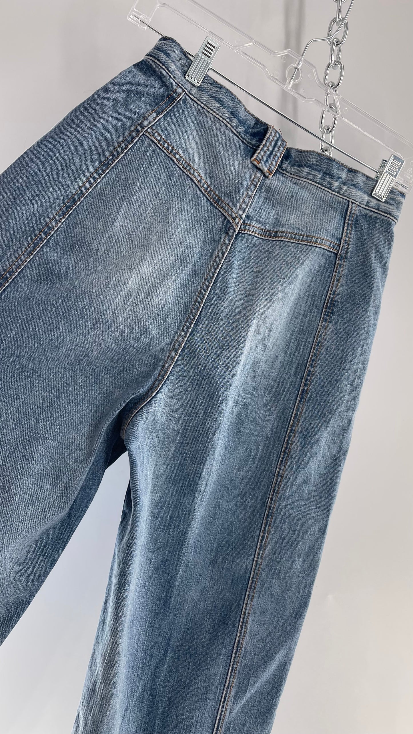 Free People Light Wash Wide Leg Slouchy Jeans (26)