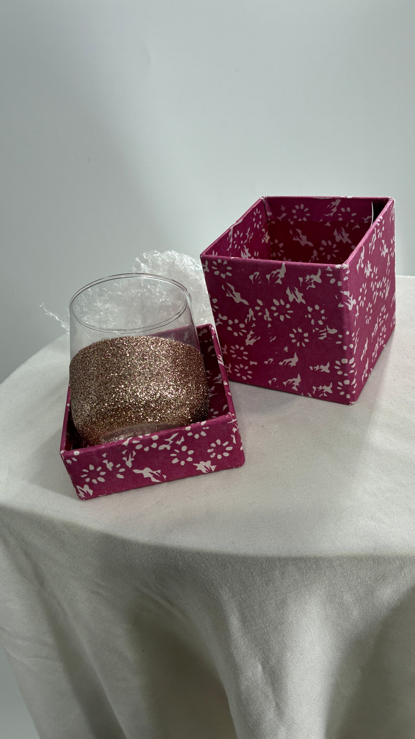 Free People Candle Holder or Small Glass Dipped in Glitter
