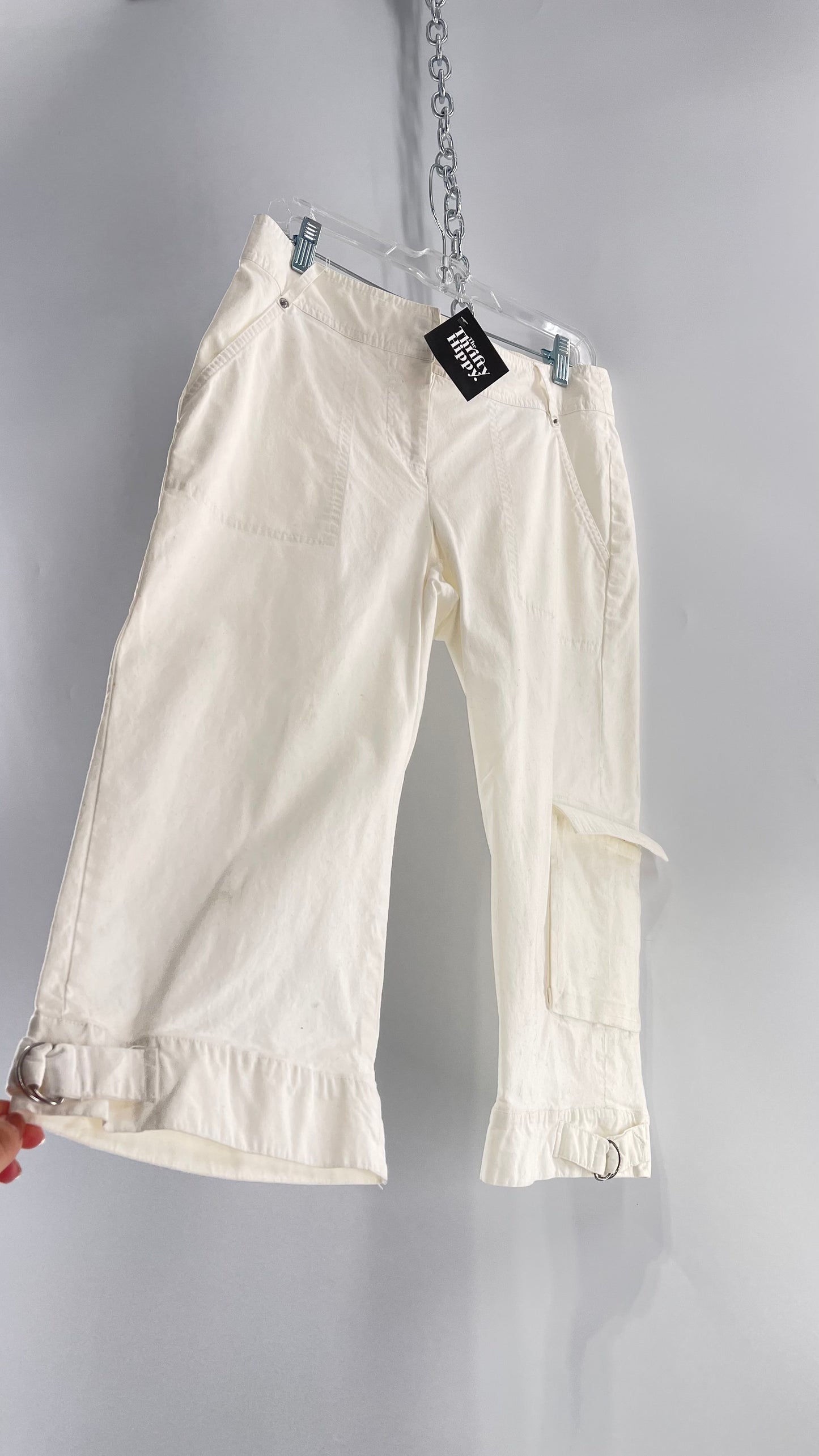 Vintage White Long Baggy Cargo Short (6)