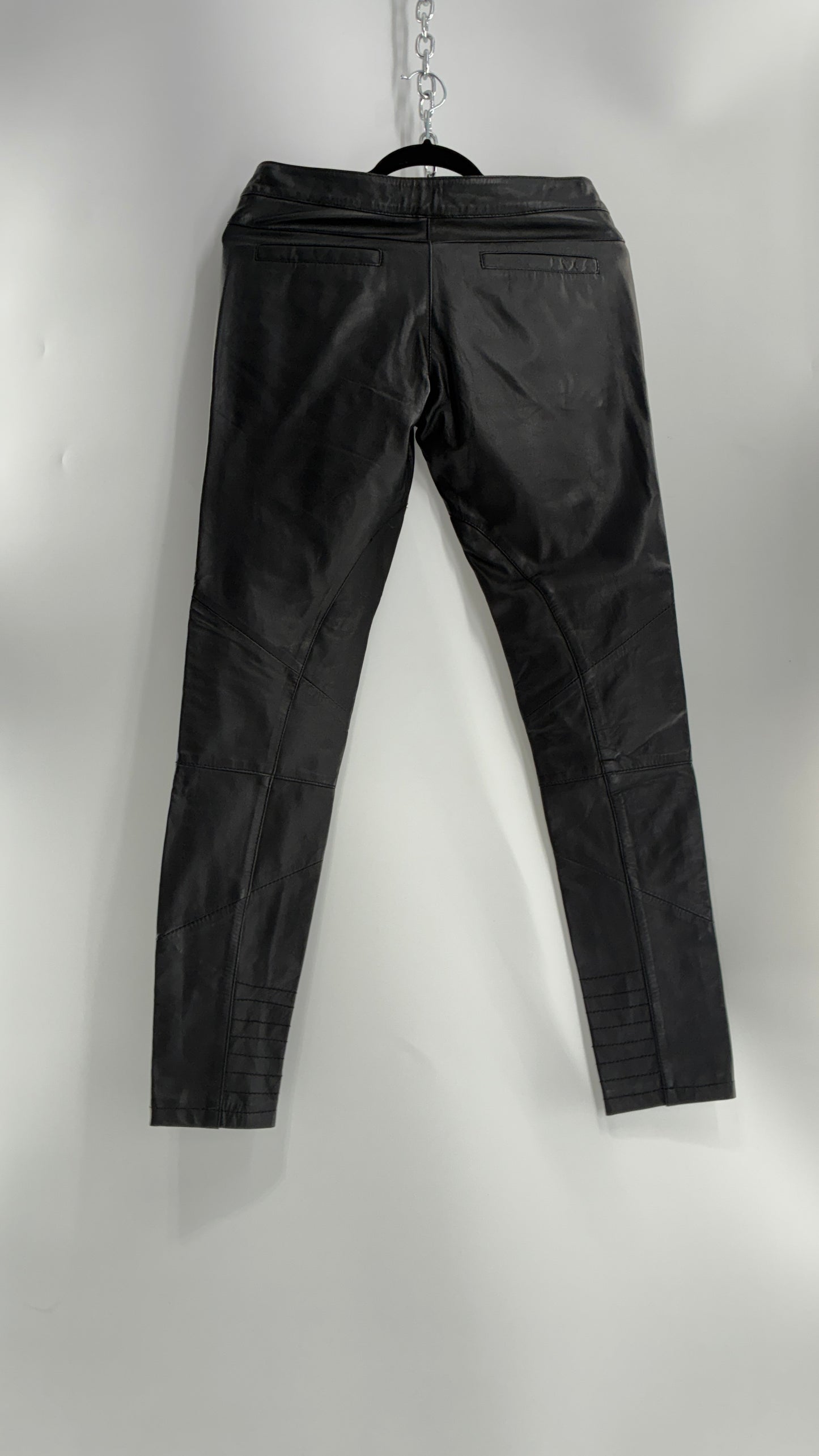 ASOS Low Rise Genuine Leather Patchwork Style Motorcycle Pants (6)