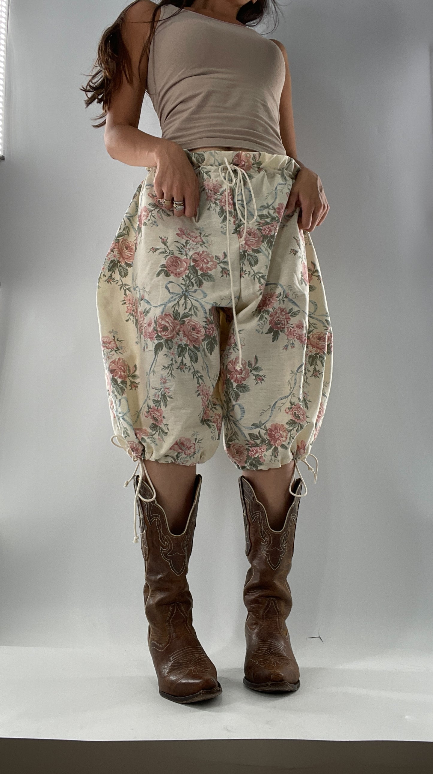Custom Vintage Cottage Short/Capri Oversized or Cinched (One Size)