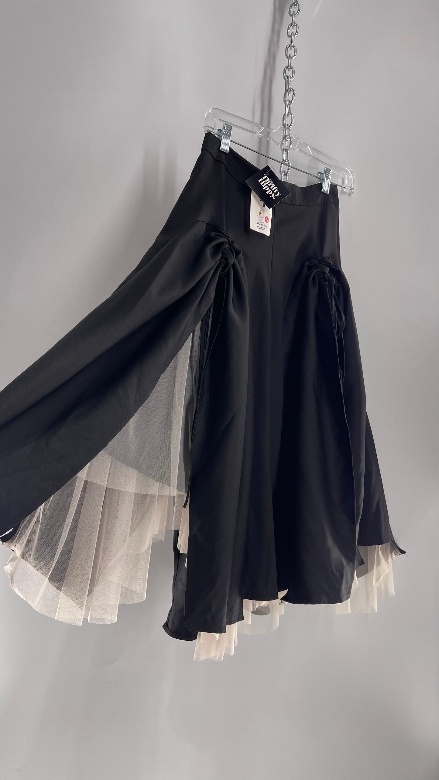 Layered Drape Skirt with Tulle Underlay Tags Attached (XL)