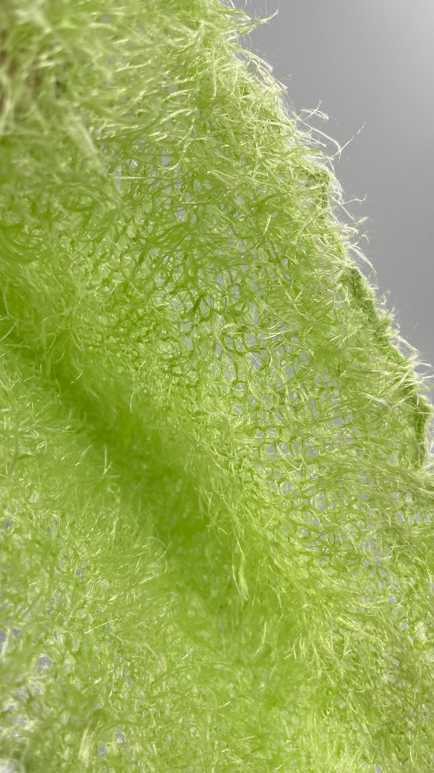 Vintage Green Knit Fuzzy Scarf
