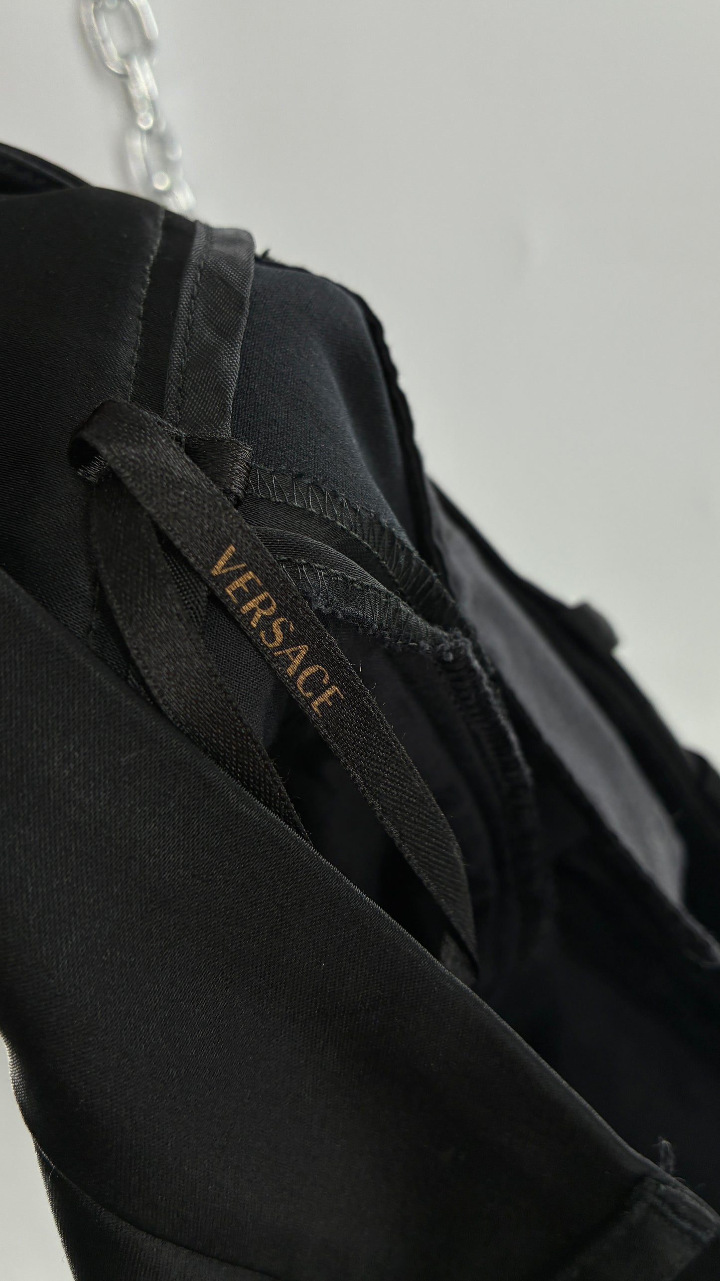 Vintage VERSACE Black Pleated Low Waisted Trouser (46/12)