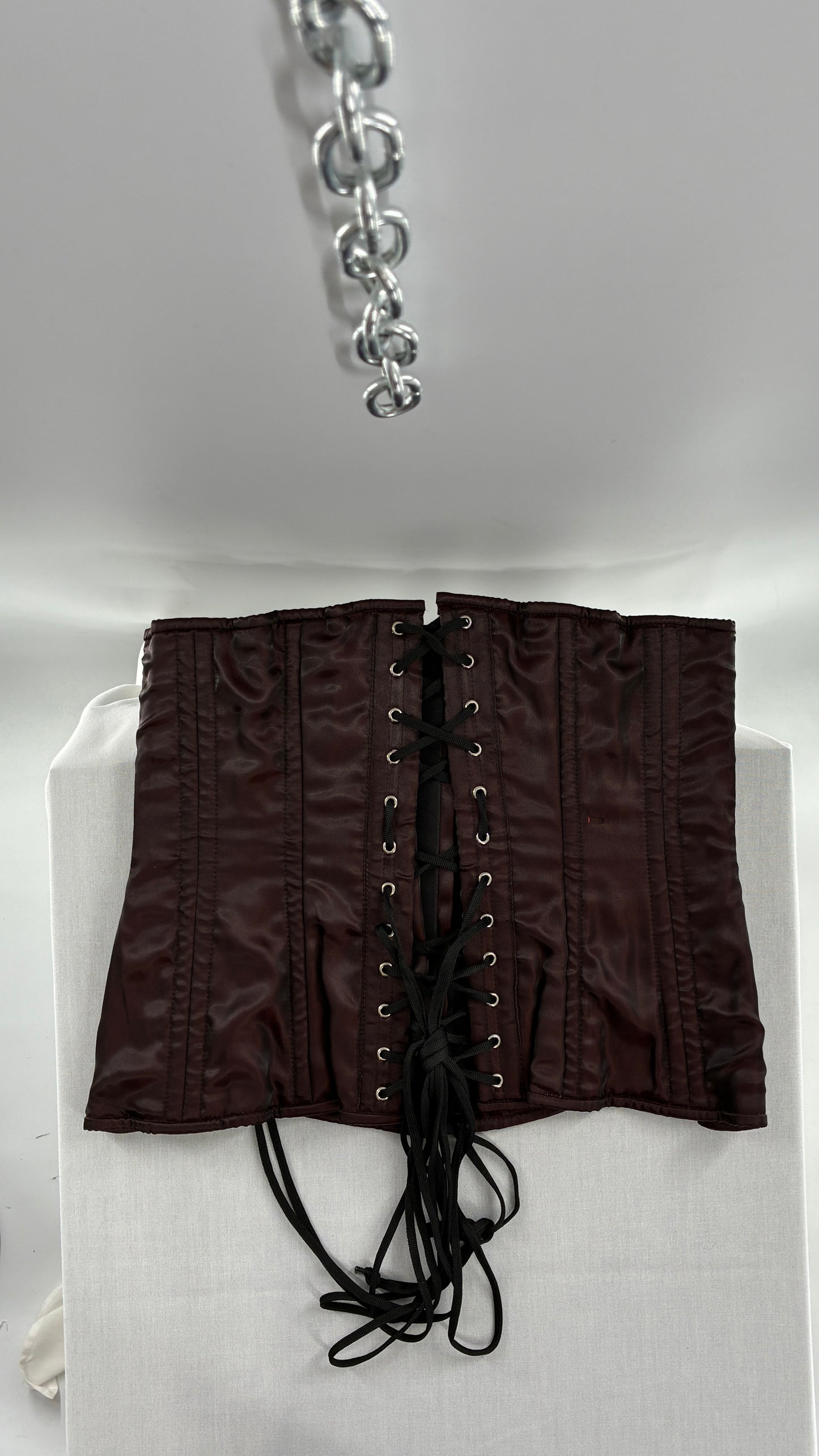 Vintage ORCHARD CORSETS Heavy Duty Burgundy Brown Corset (30”)