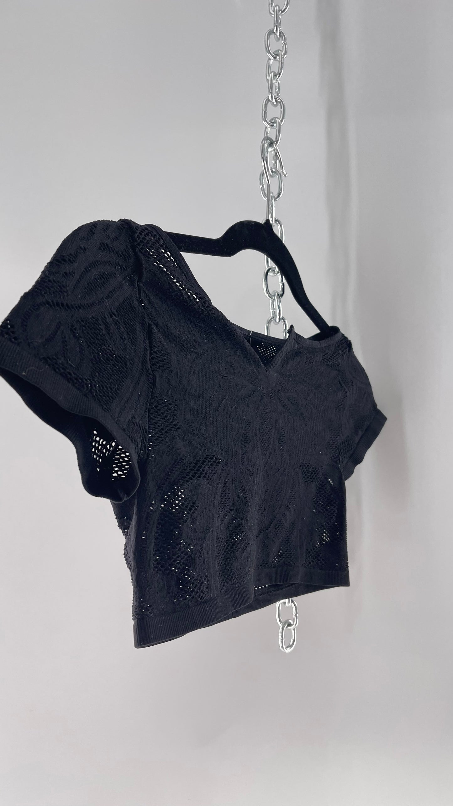 Intimately Free People Spandex Lace Cropped Short Sleeve (XS/S)