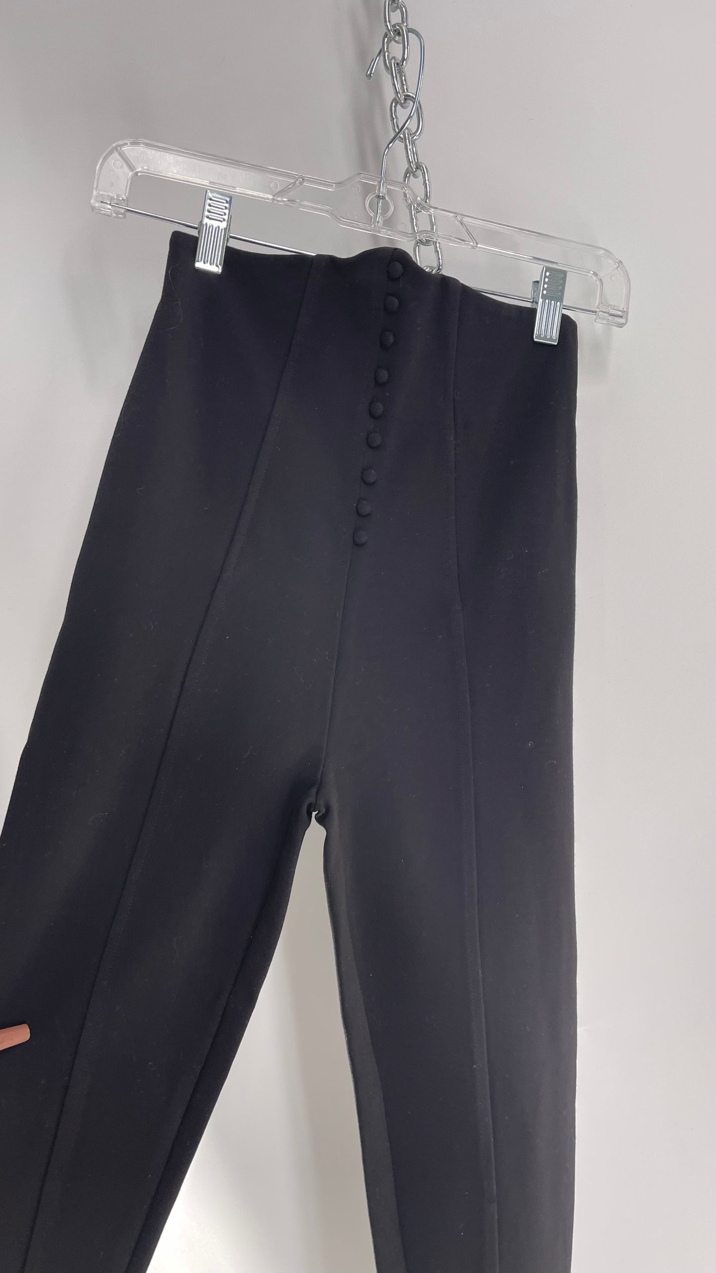 Urban Outfitters Silence + Noise Black High Waisted Pleated Pants with Built In Buttoned/Corset Detailing (XS)