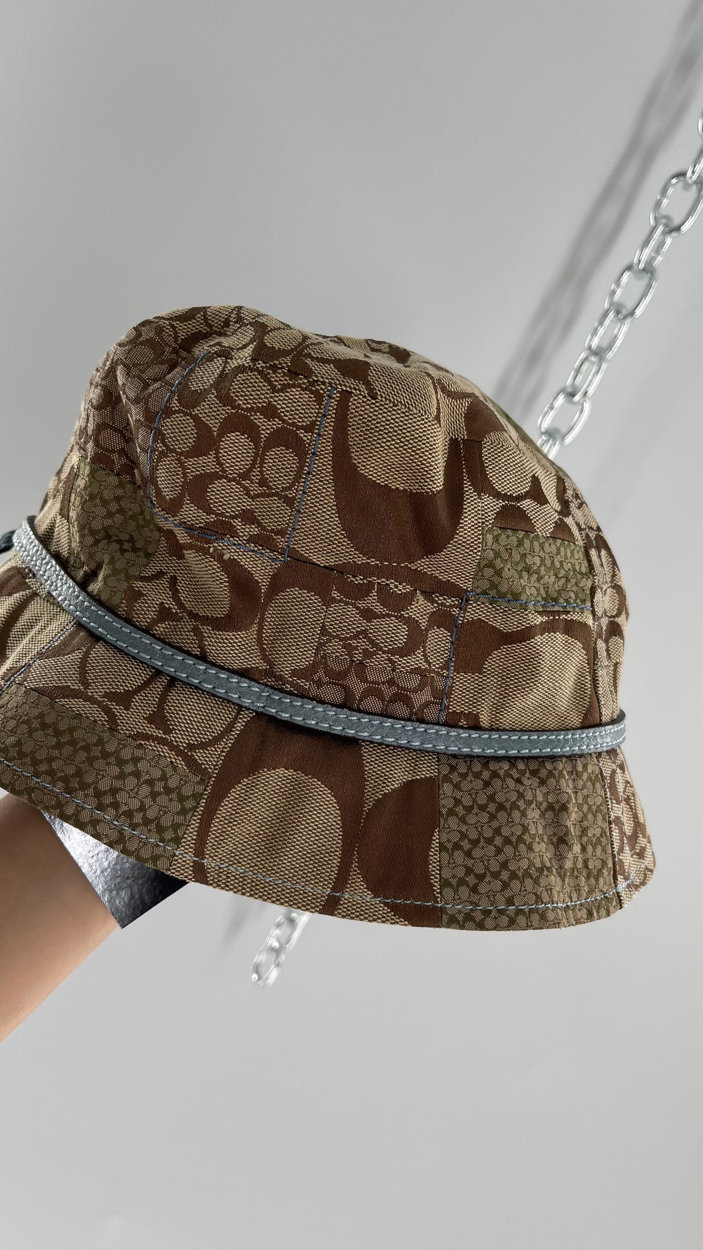 Vintage Coach Logo Patchwork Bucket Hat (Small)