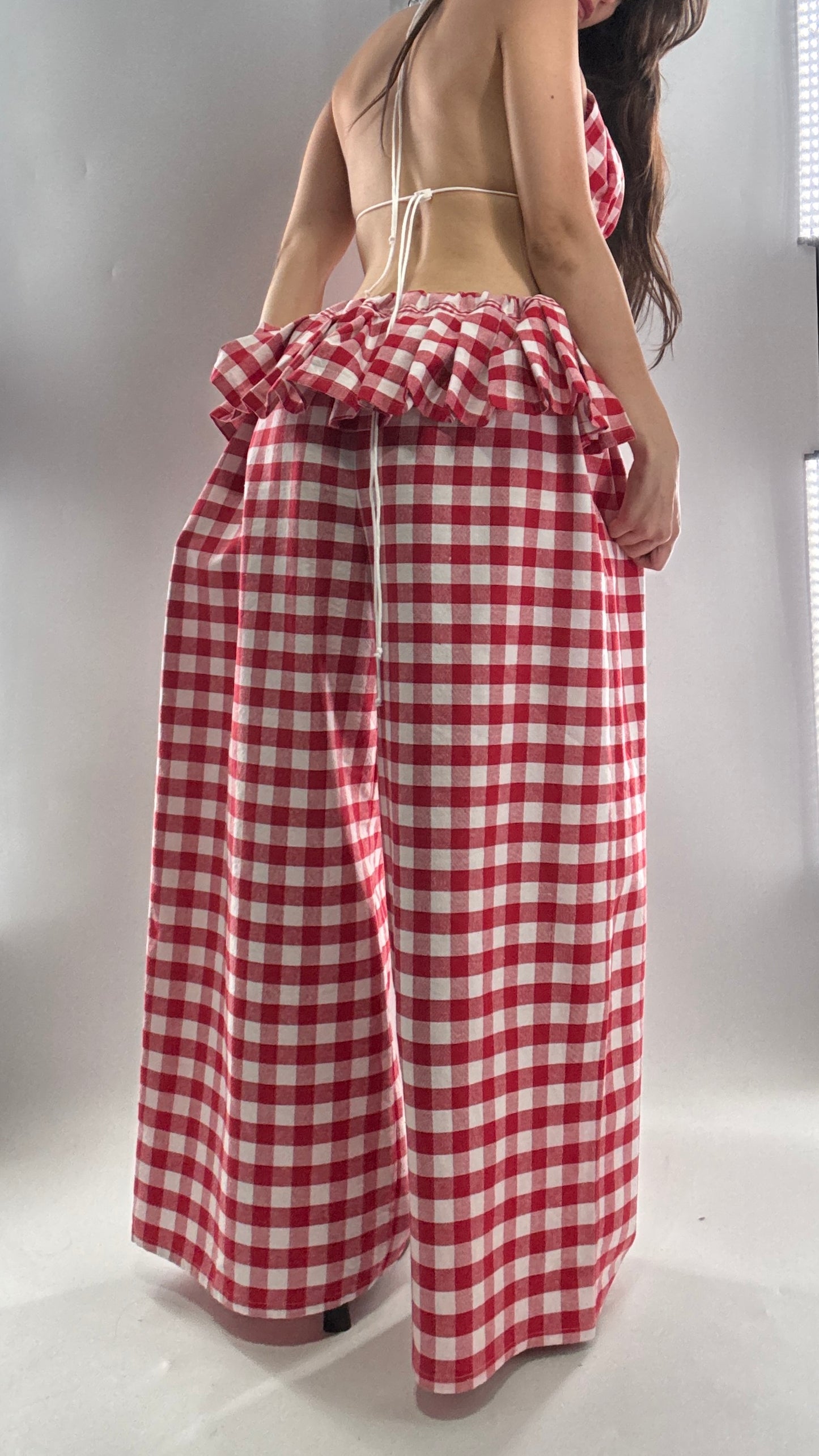 Vintage Handmade Picnic Red/White Gingham Two Piece Set (XS-L)
