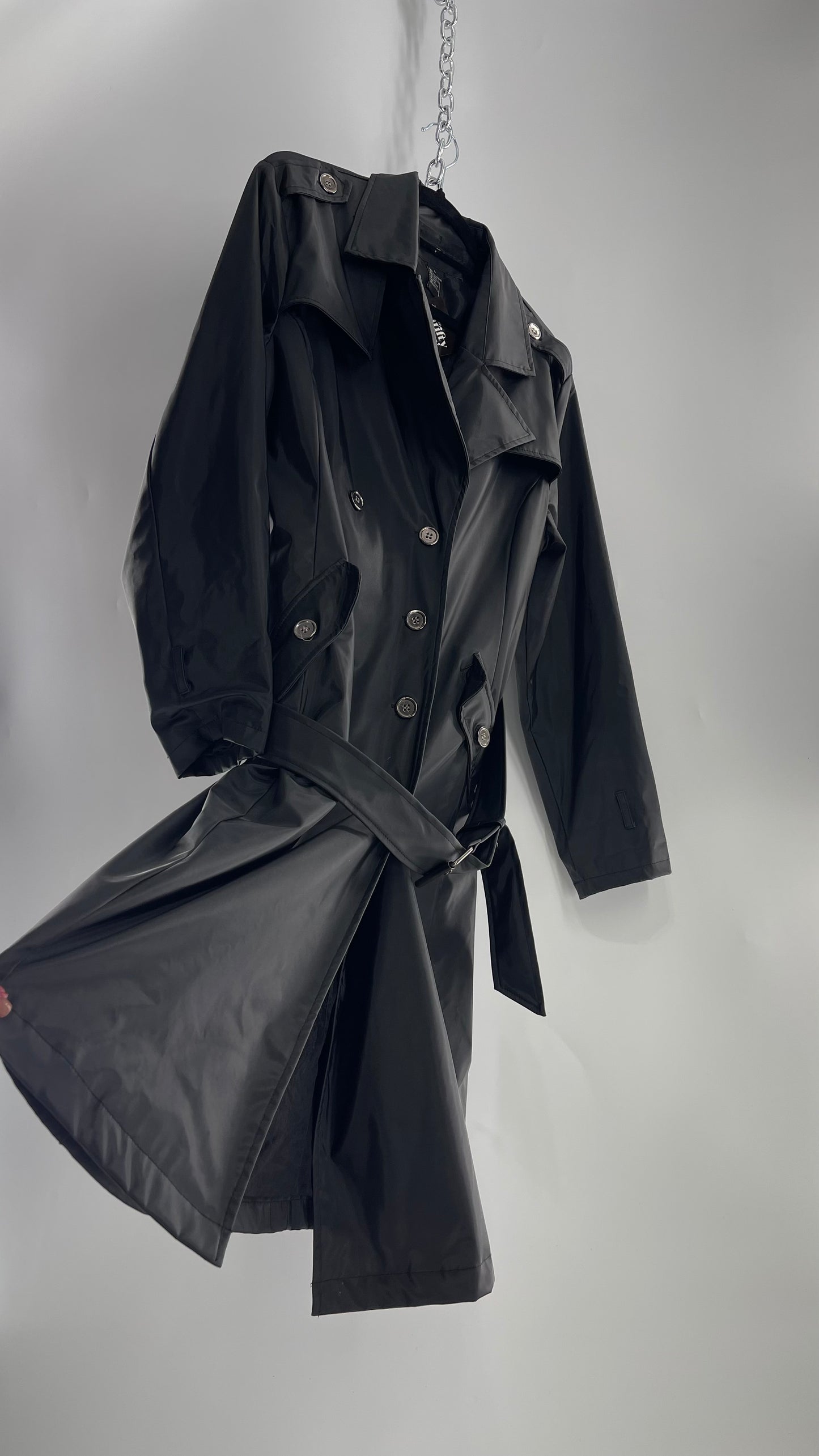 Vintage Outer Edge Dark Grey Trench Coat (Large)