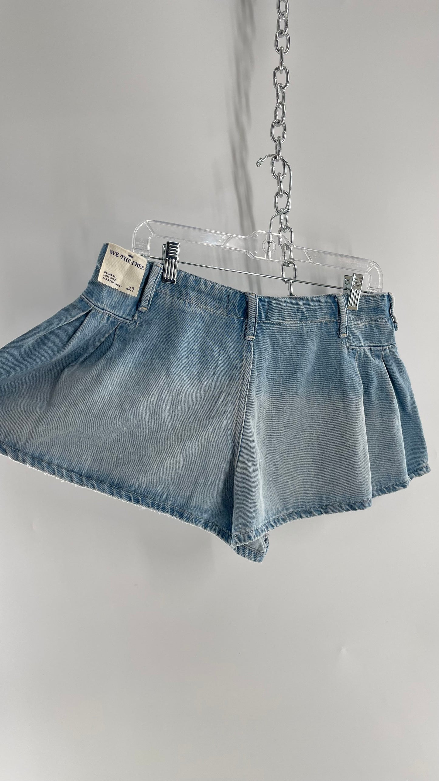 Free People Blue Bell Low Rise Pleated Short with Tags Attached (29)