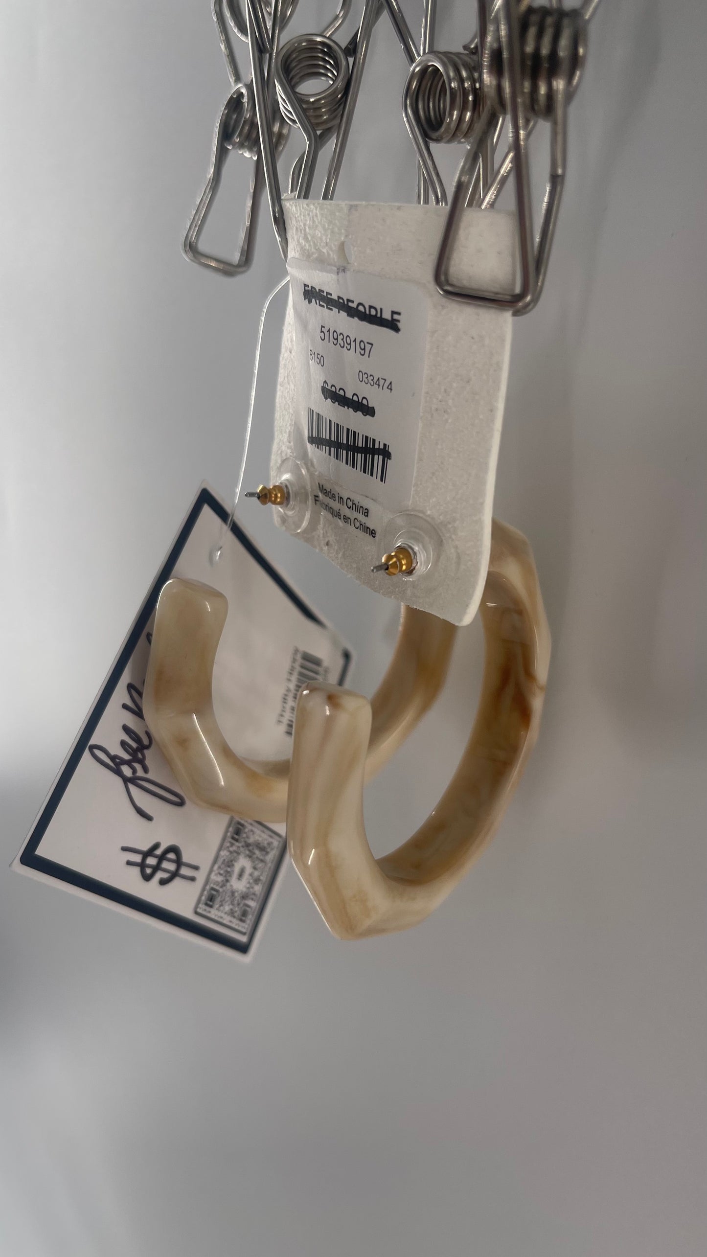 Free People Bone Toned Hoop Earring