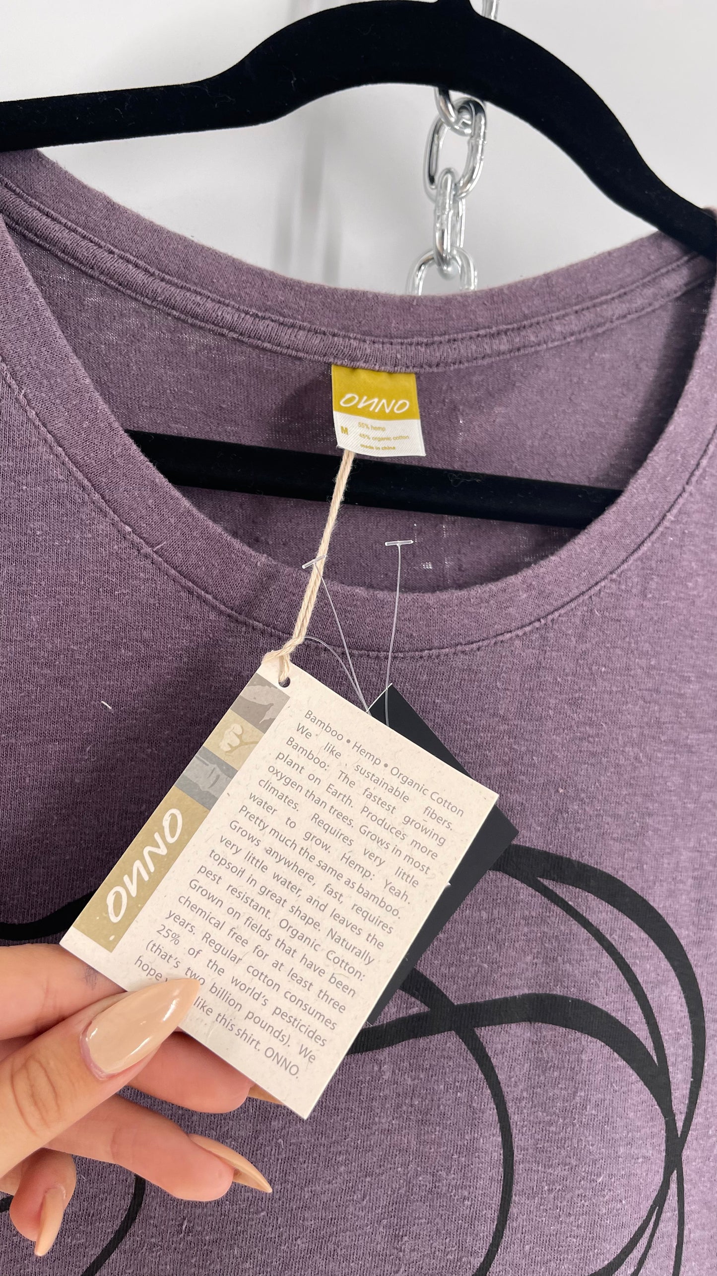 ONNO 55% Hemp 45% Organic Cotton T Shirt with Tags (Medium)