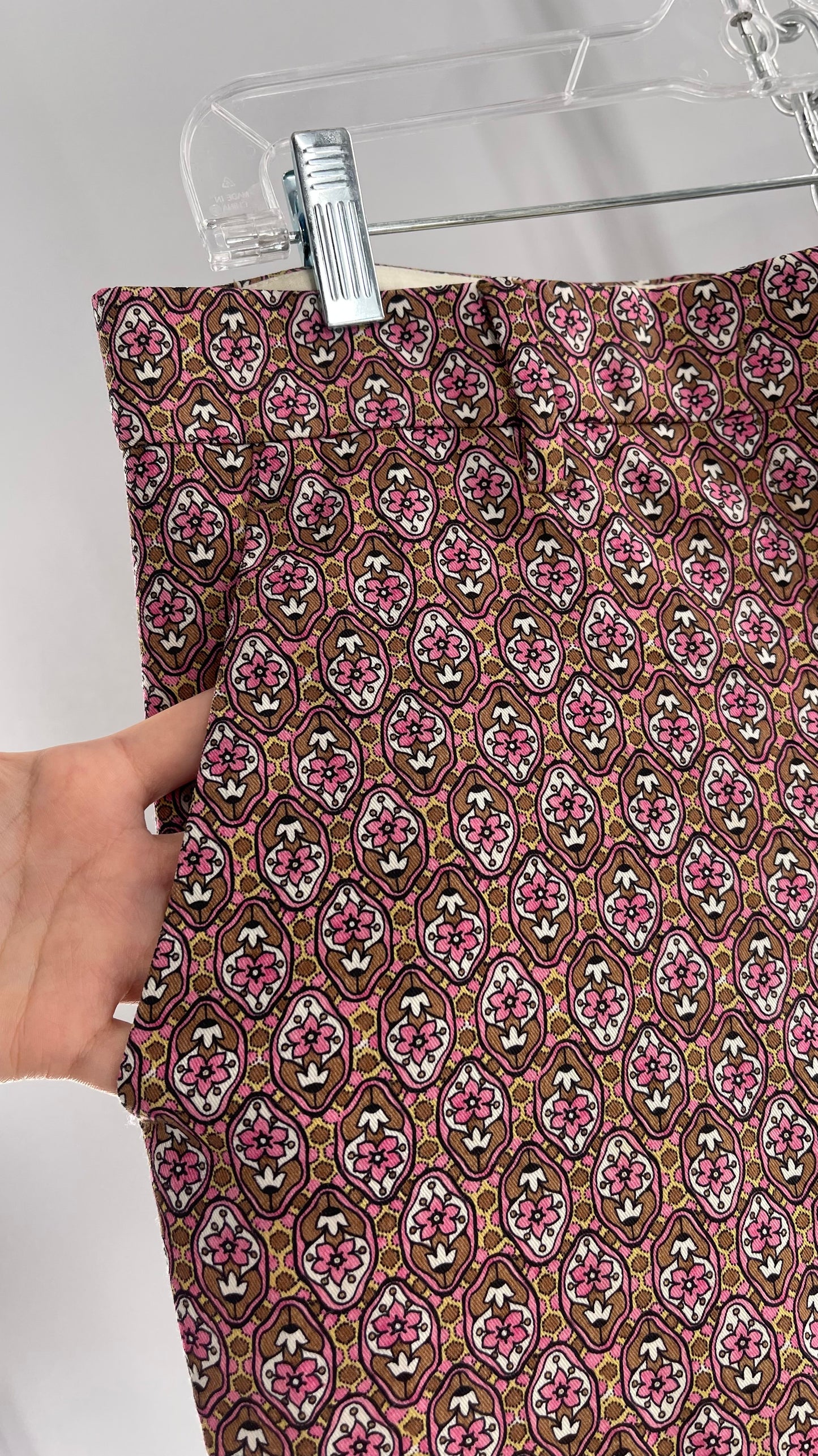 Vintage PRADA Trouser Brown Pink 1970s Style Pattern (28)