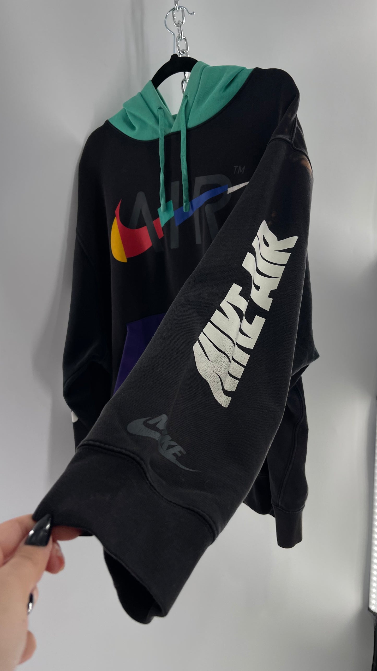 NIKE Air Color Block Nintendo Aesthetic Hoodie (XXL)