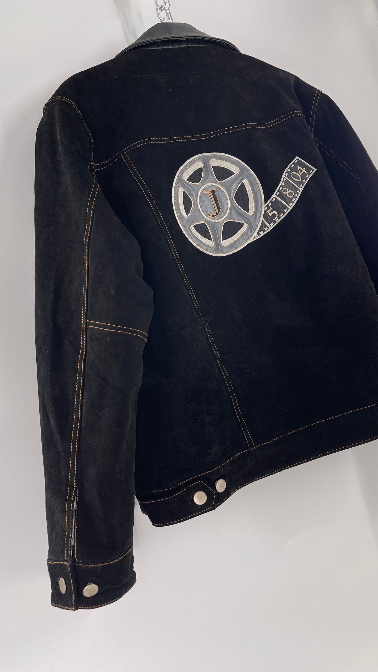 Vintage Extreme Black Suede Heavy Duty Cinematic Jacket (Medium)