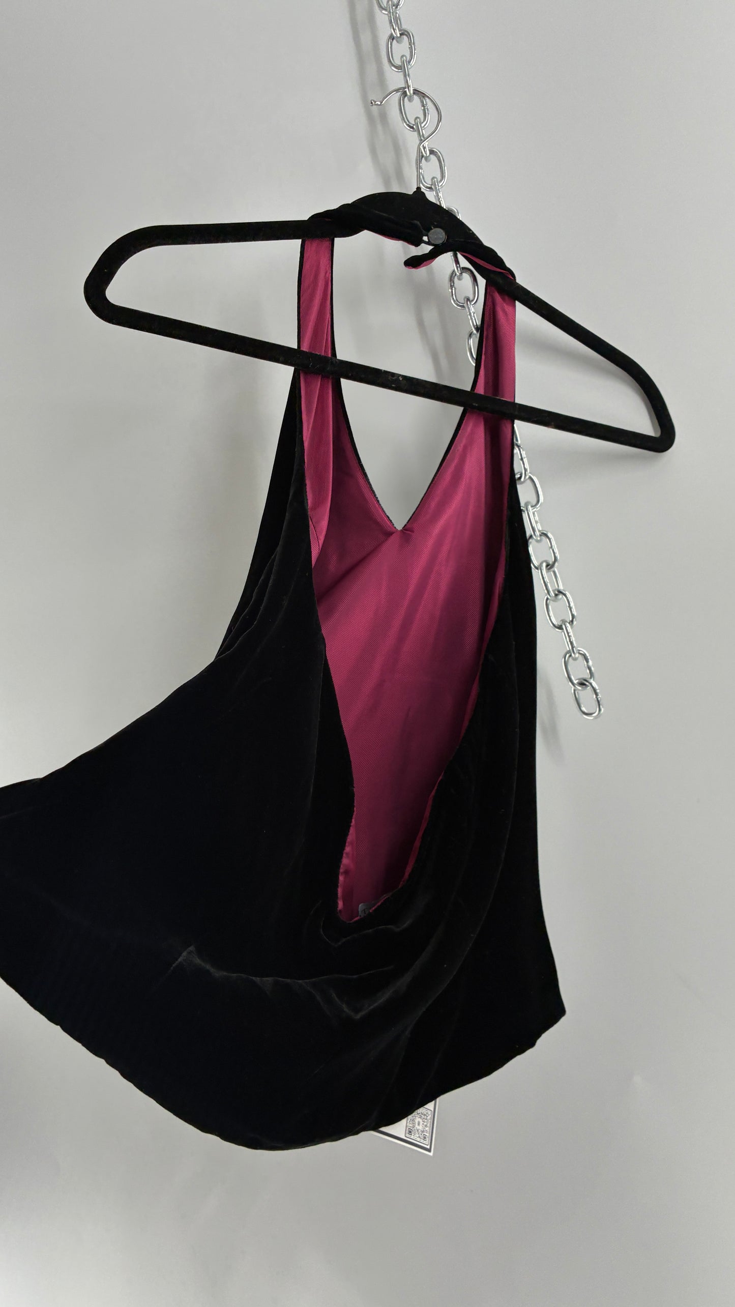ANN TAYLOR Petite Black Velvet Low Back Tailored Cropped Halter (8P)