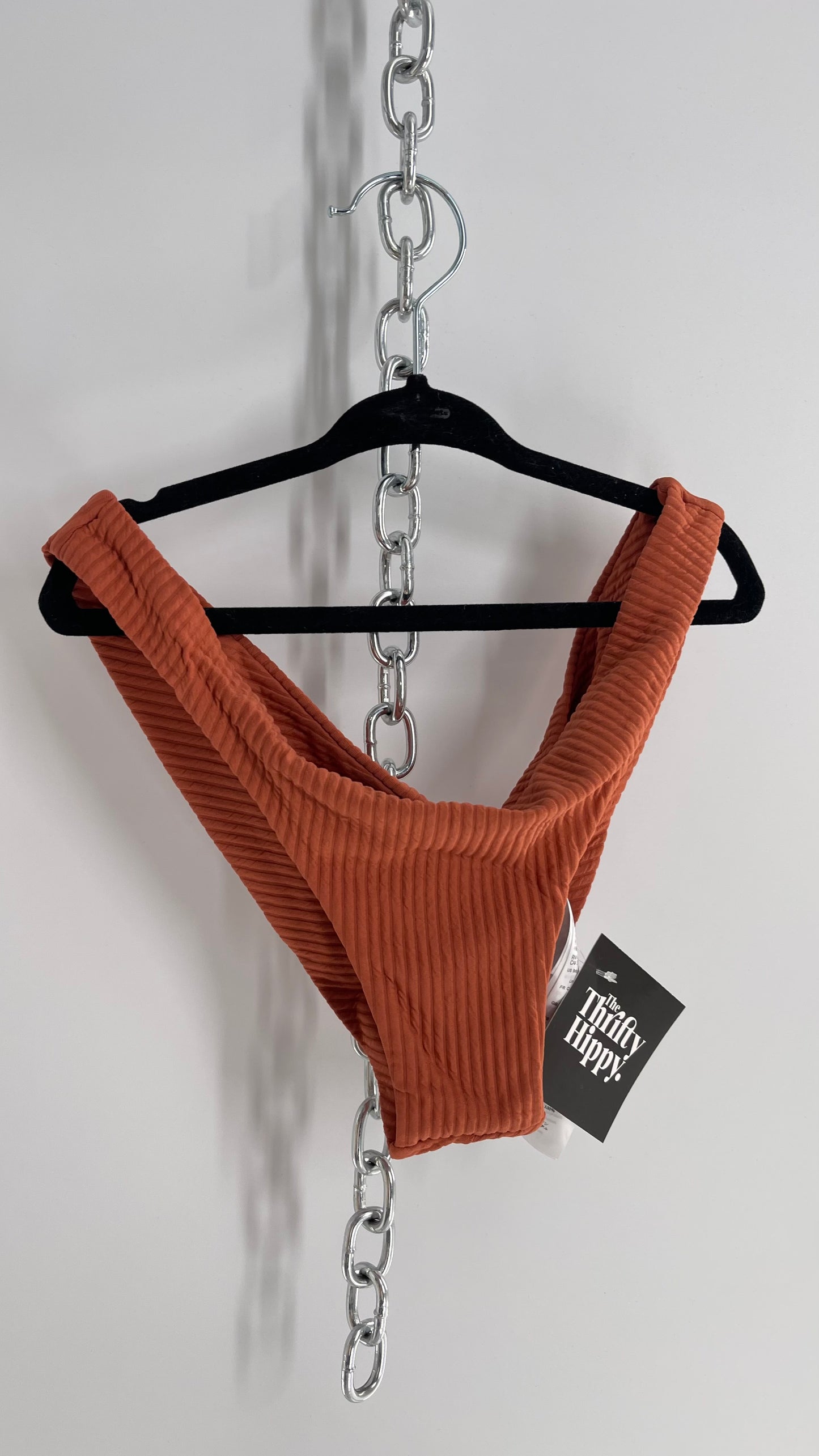 Billabong Cheeky Terracotta Orange Ribbed Swim Bottoms NWOT (Medium)