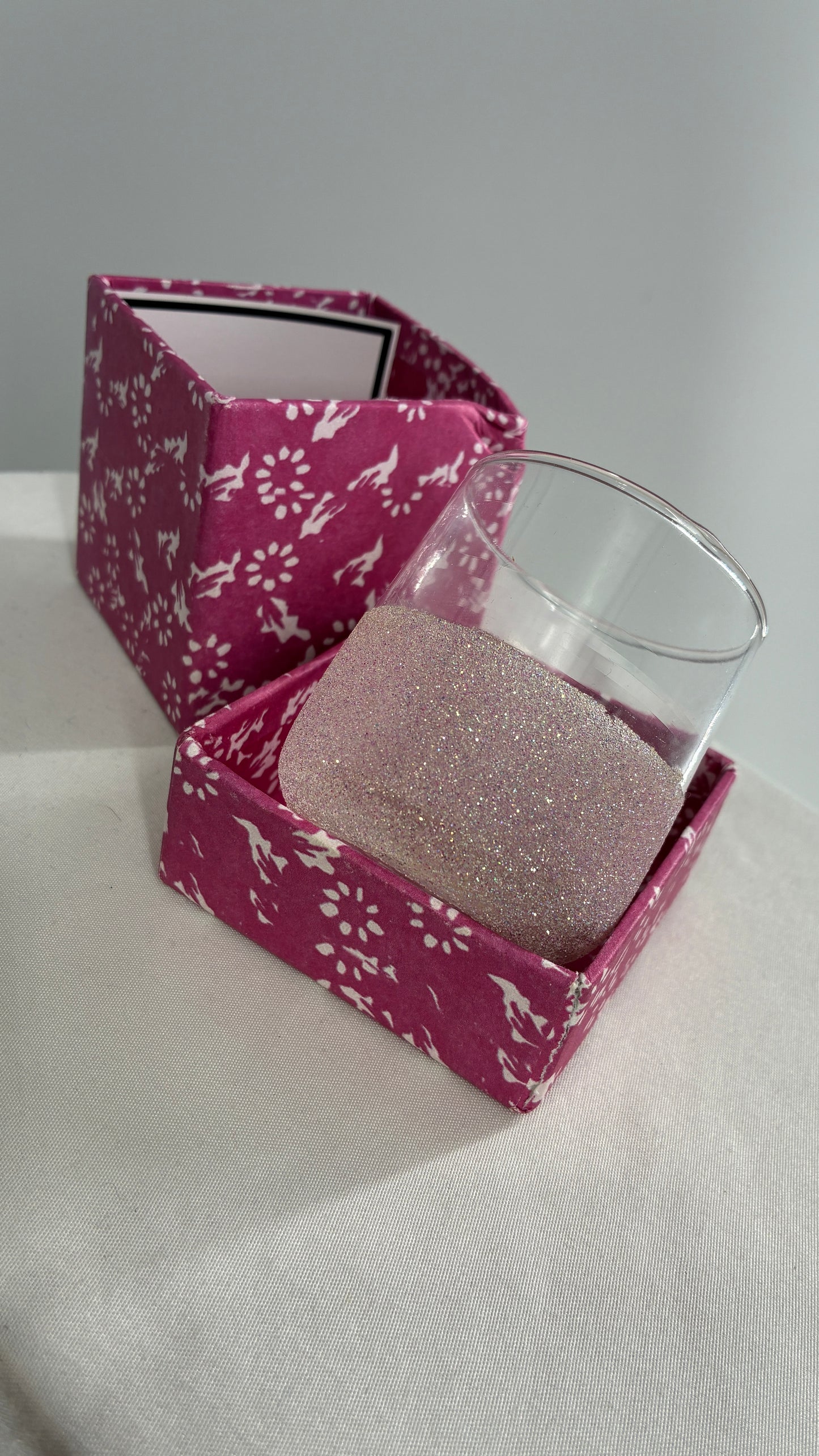 Free People Candle Holder or Small Glass Dipped in Glitter