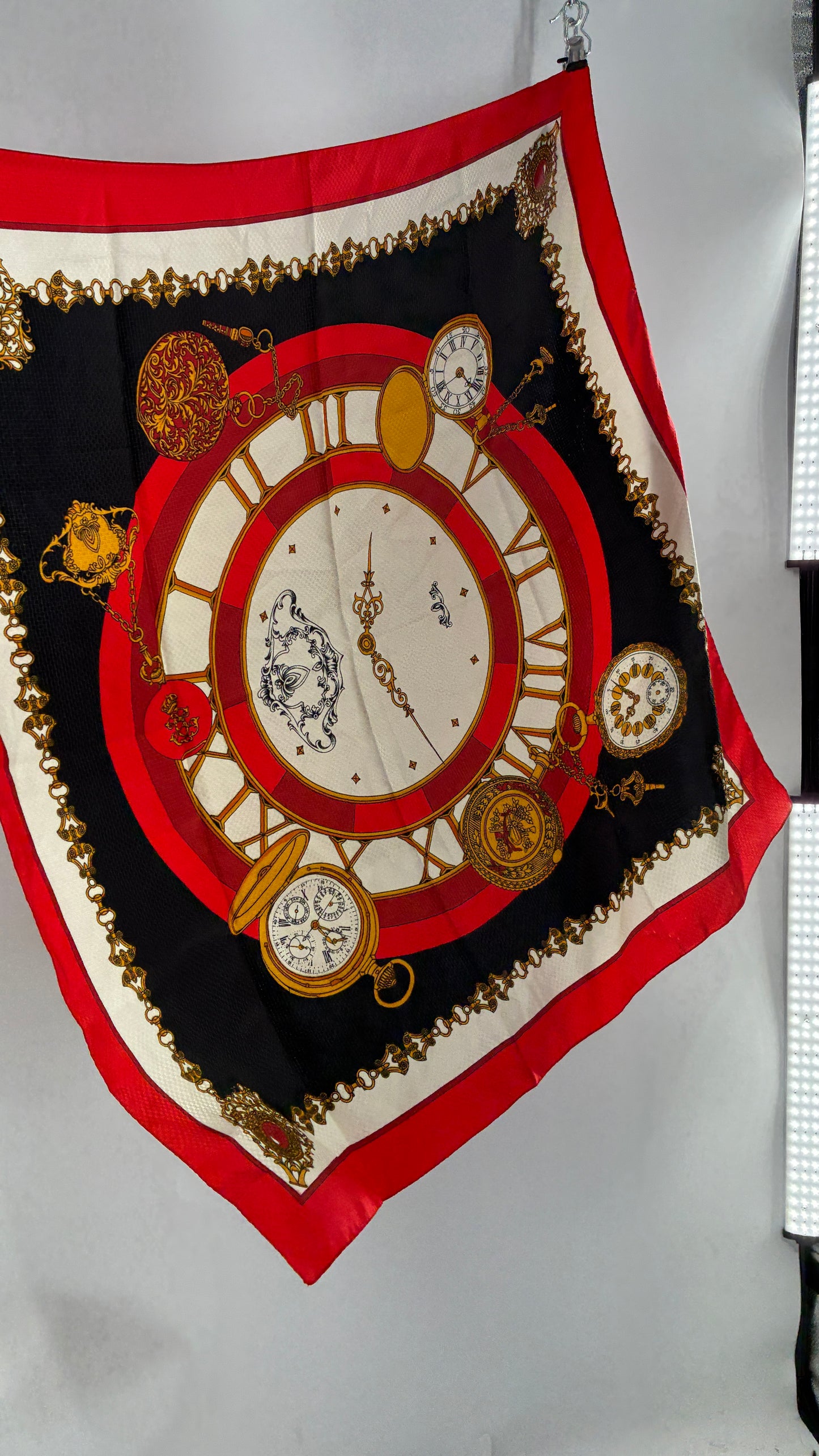 Vintage Classic Clock BBCO Scarf Made in Italy