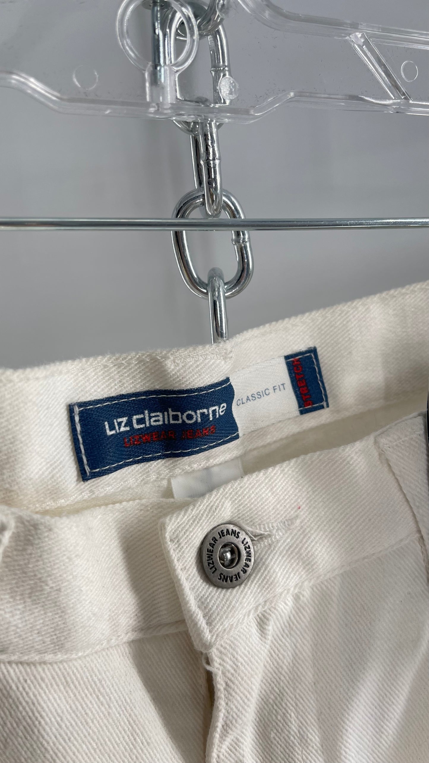 Dead stock Vintage White Liz Claiborne Jeans with distressed hem(Size 10 regular)