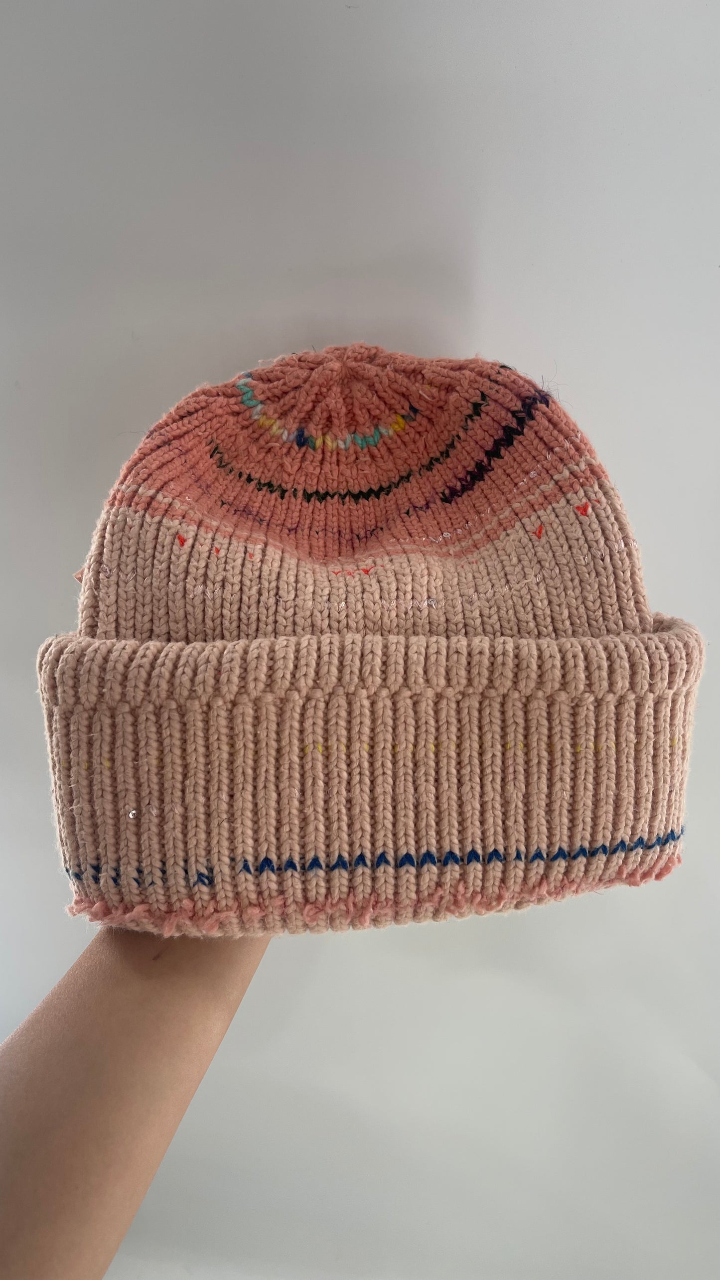 Free People Super Thick Knit Pastel Confetti Beanie
