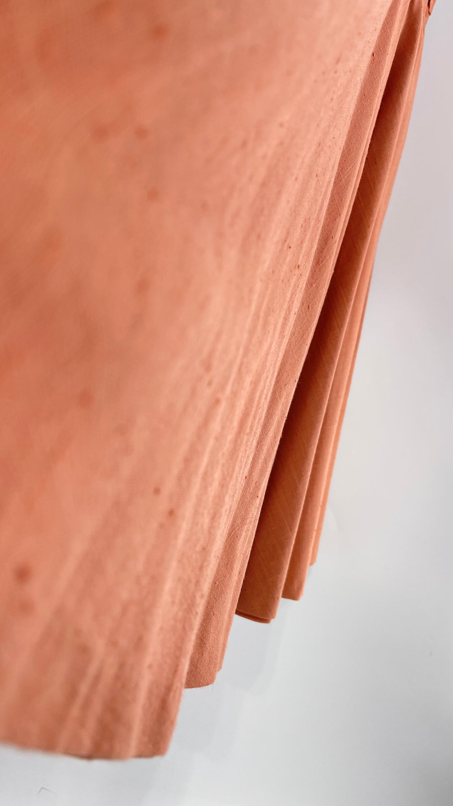 Vintage David N Linen Look Apricot Pink/Orange Circle Skirt with Pockets (9/10)