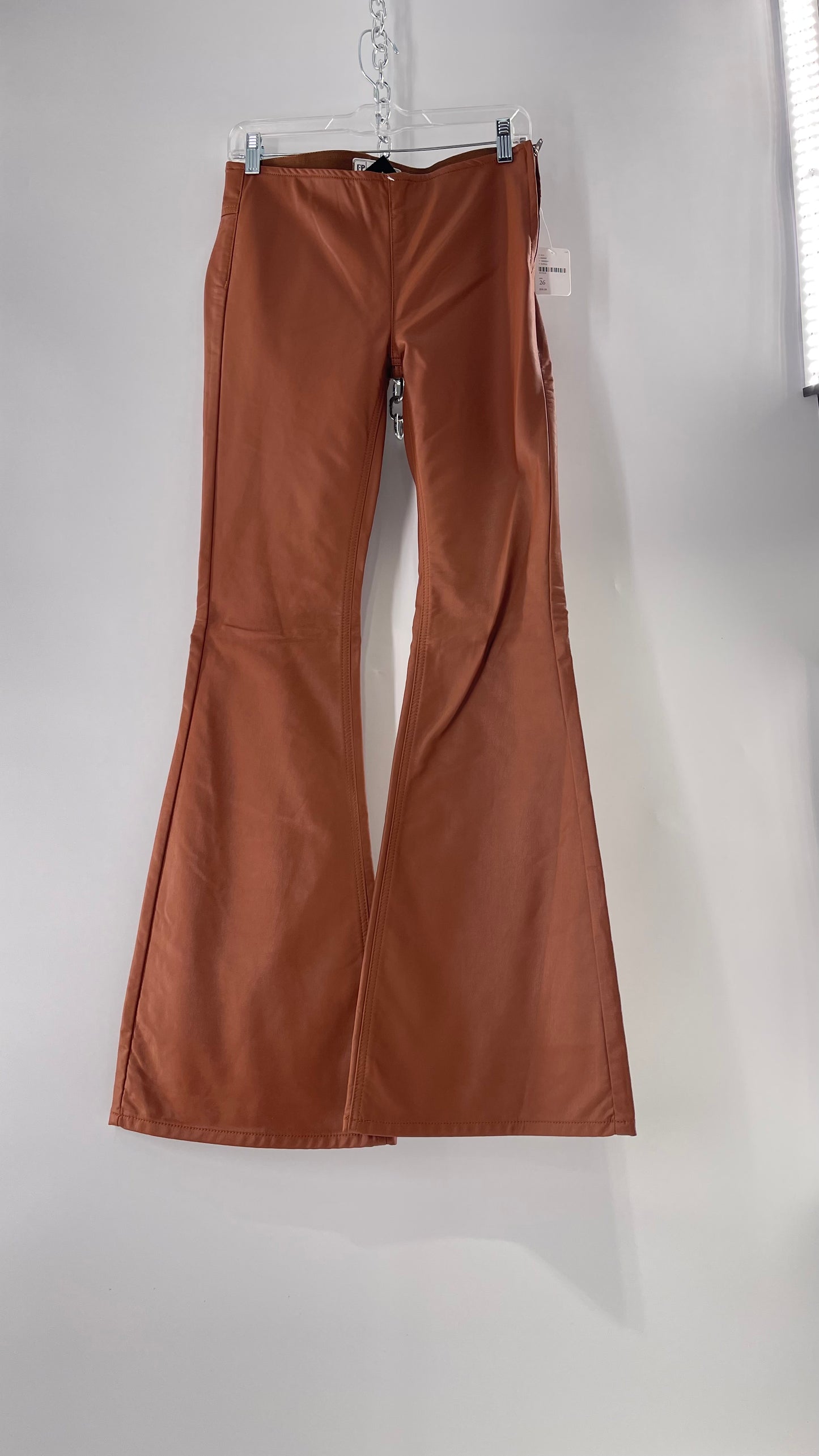 Free People Cognac Vegan Leather Flare (26W)