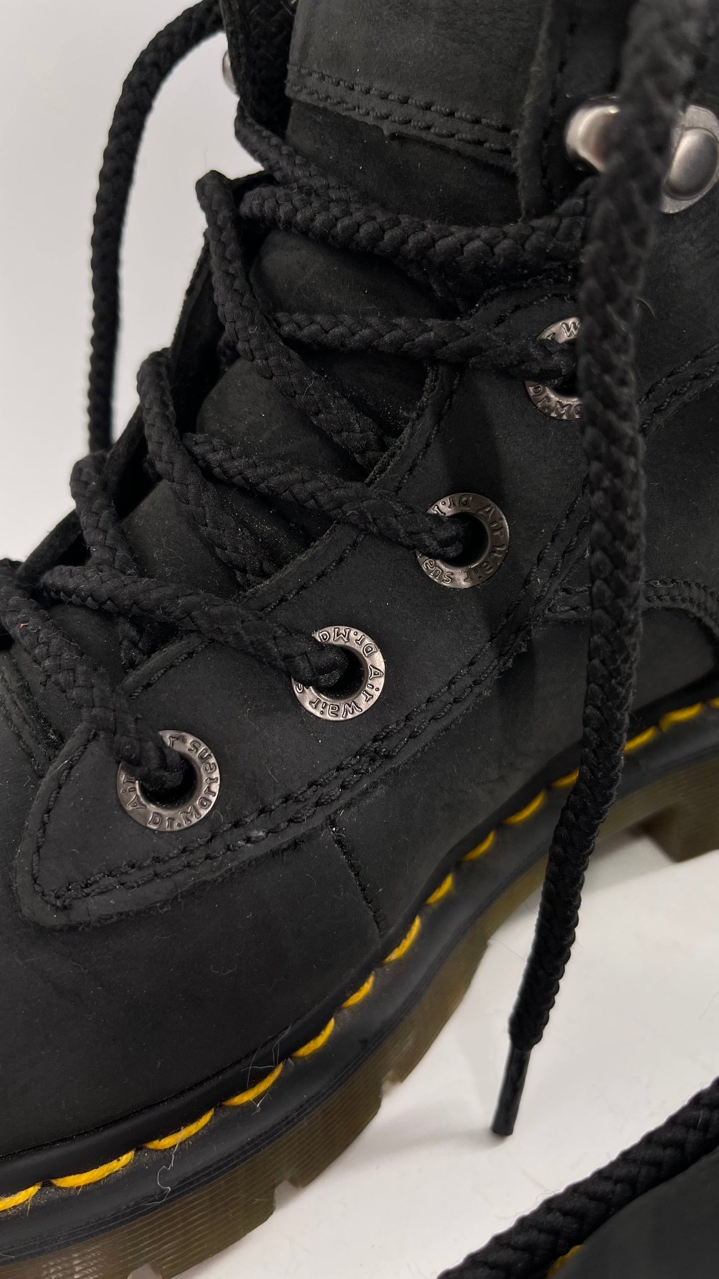 Vintage Doc Martens Industrial Black Combat Boots (6)