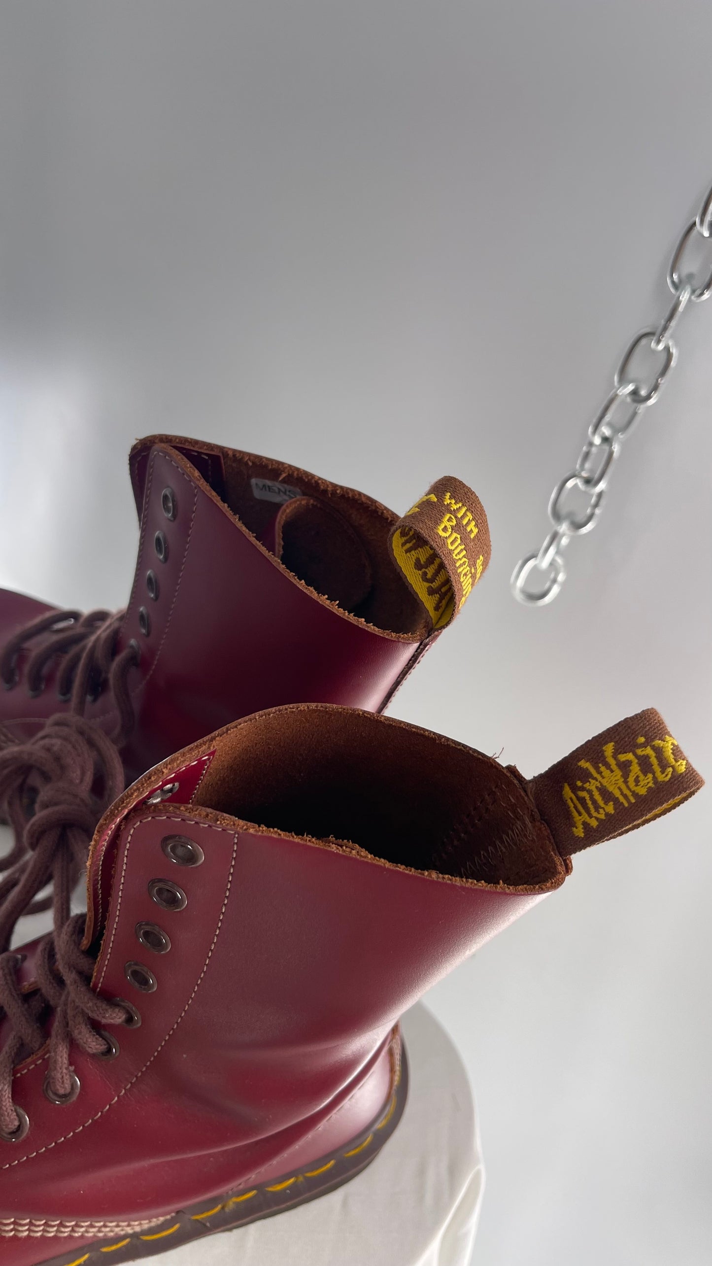 Vintage Dr. Martens 1490 10 Eyelet Oxblood Burgundy/Maroon Red English Boots (Men’s 5)
