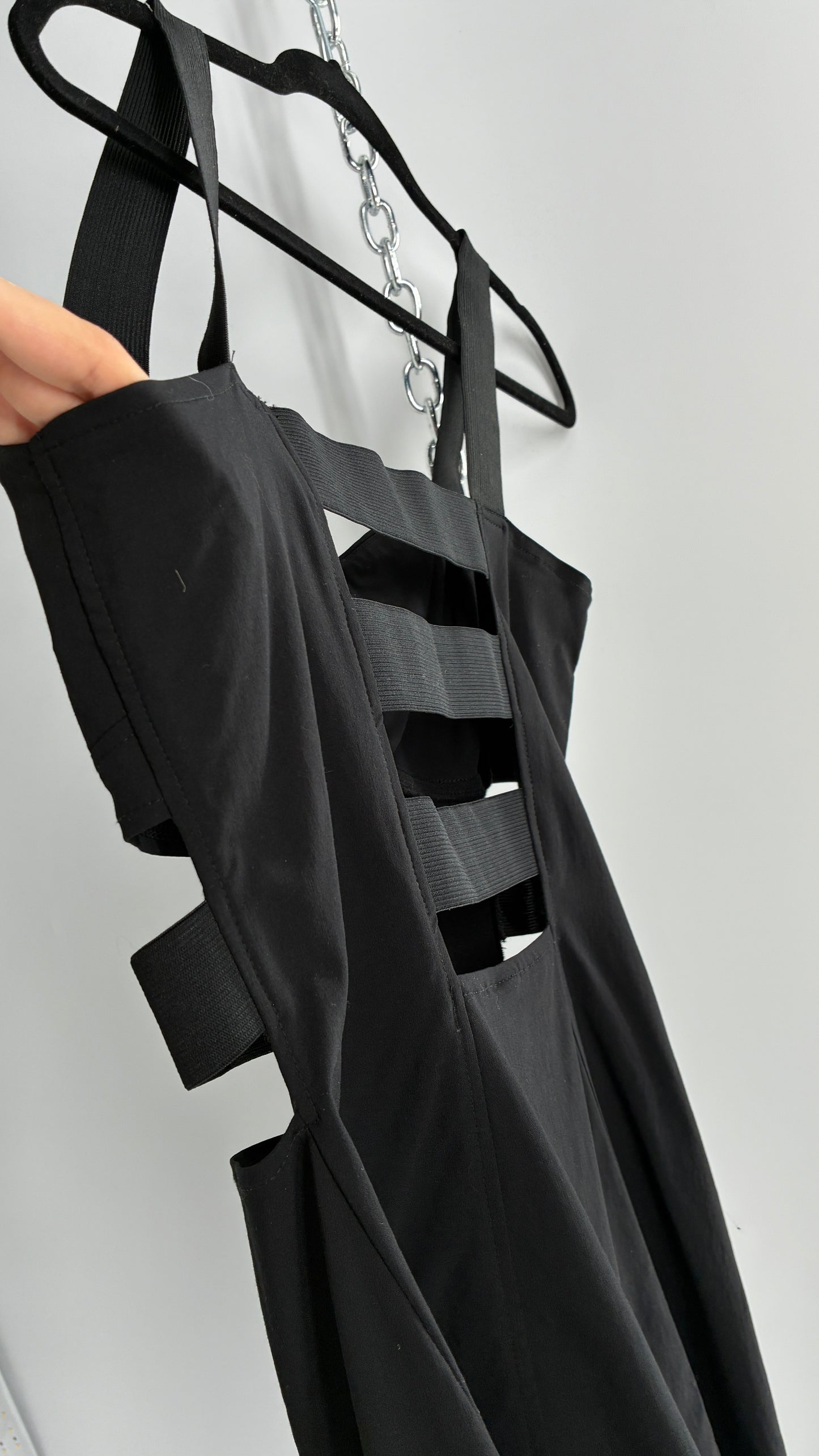 Vintage Black Cut Out Mini Dress (14)