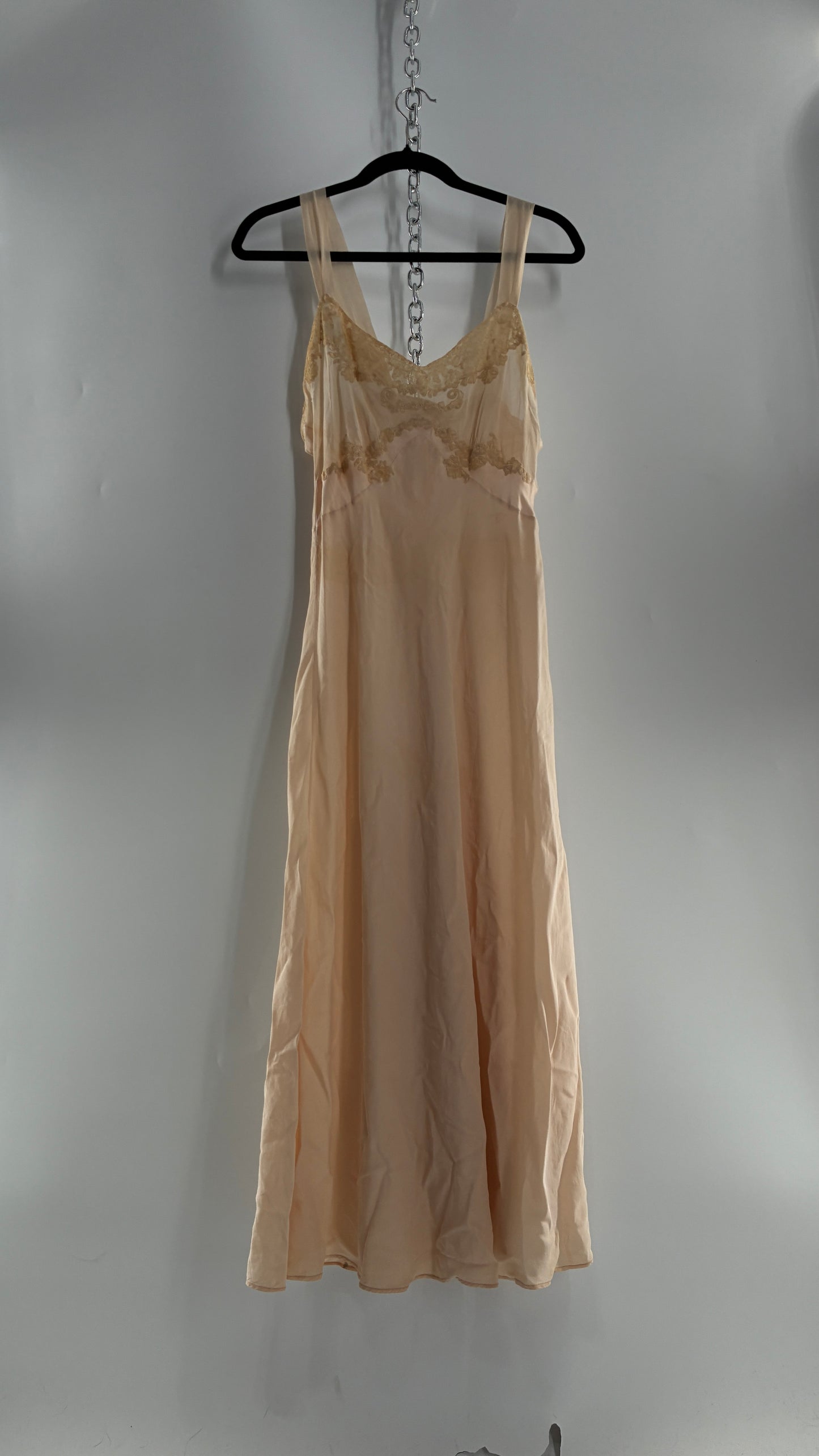 Vintage 1950s Handmade French Silk Nightgown Style Dress