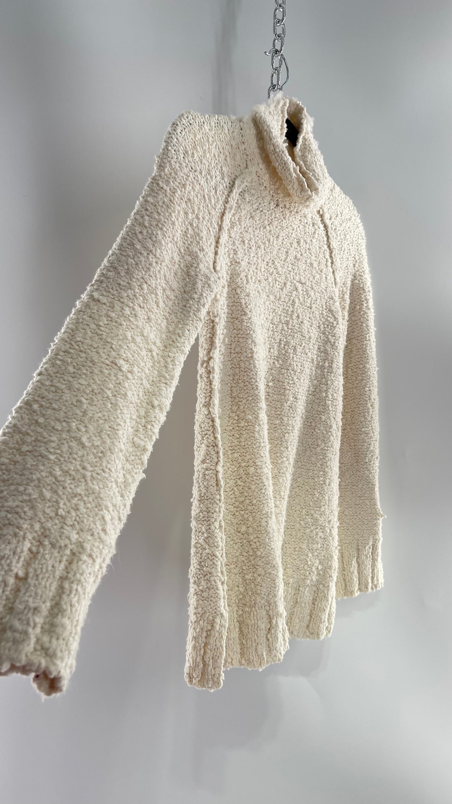 Moth Anthropologie Juliette Ivory White Knit Turtleneck Sweater(XS)