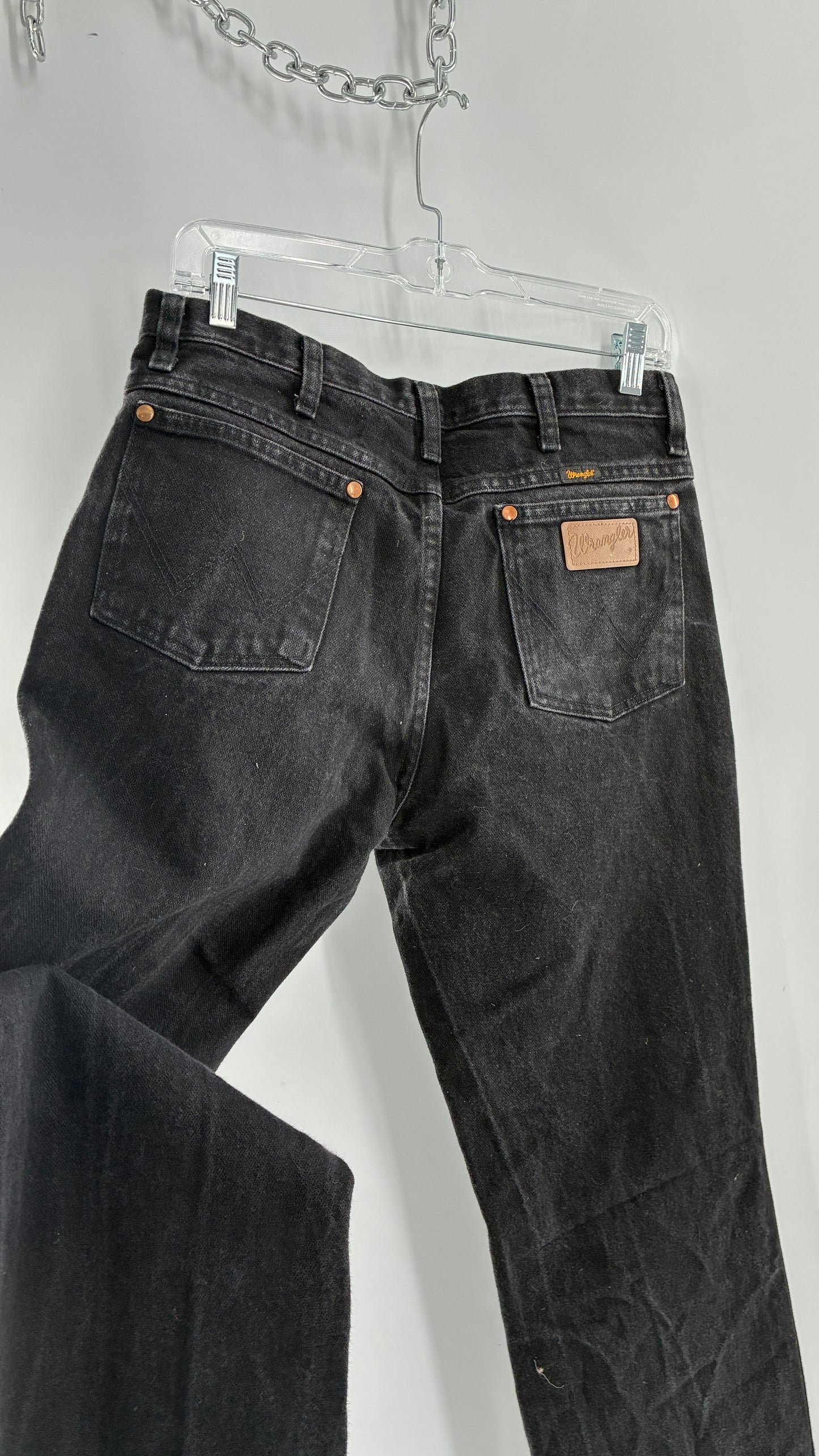 Vintage Wrangler Dark Grey Acid Washed Jeans (31x32)