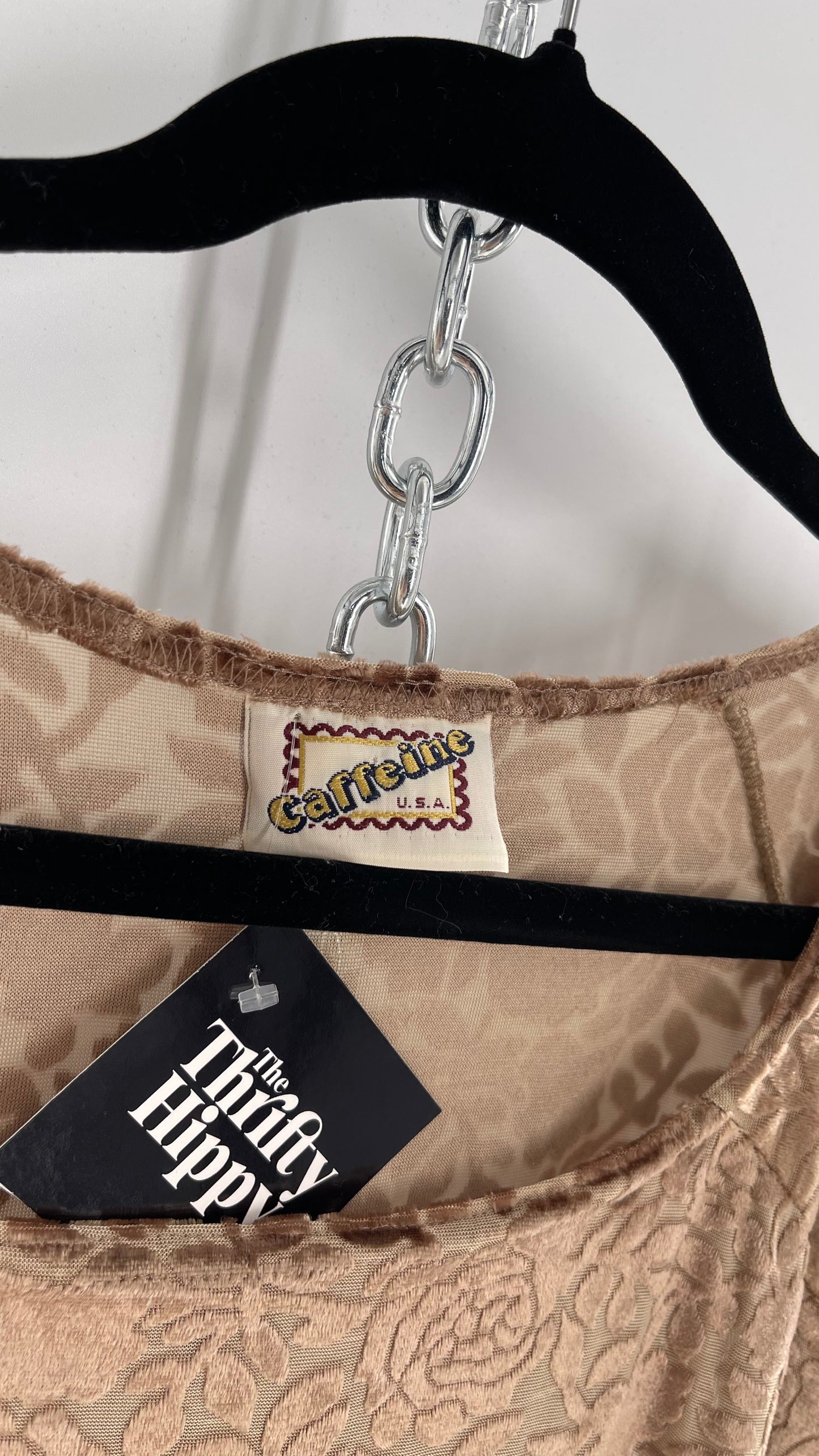 Caffeine Tan/Champagne Velvet Rose Short Sleeve (Medium)