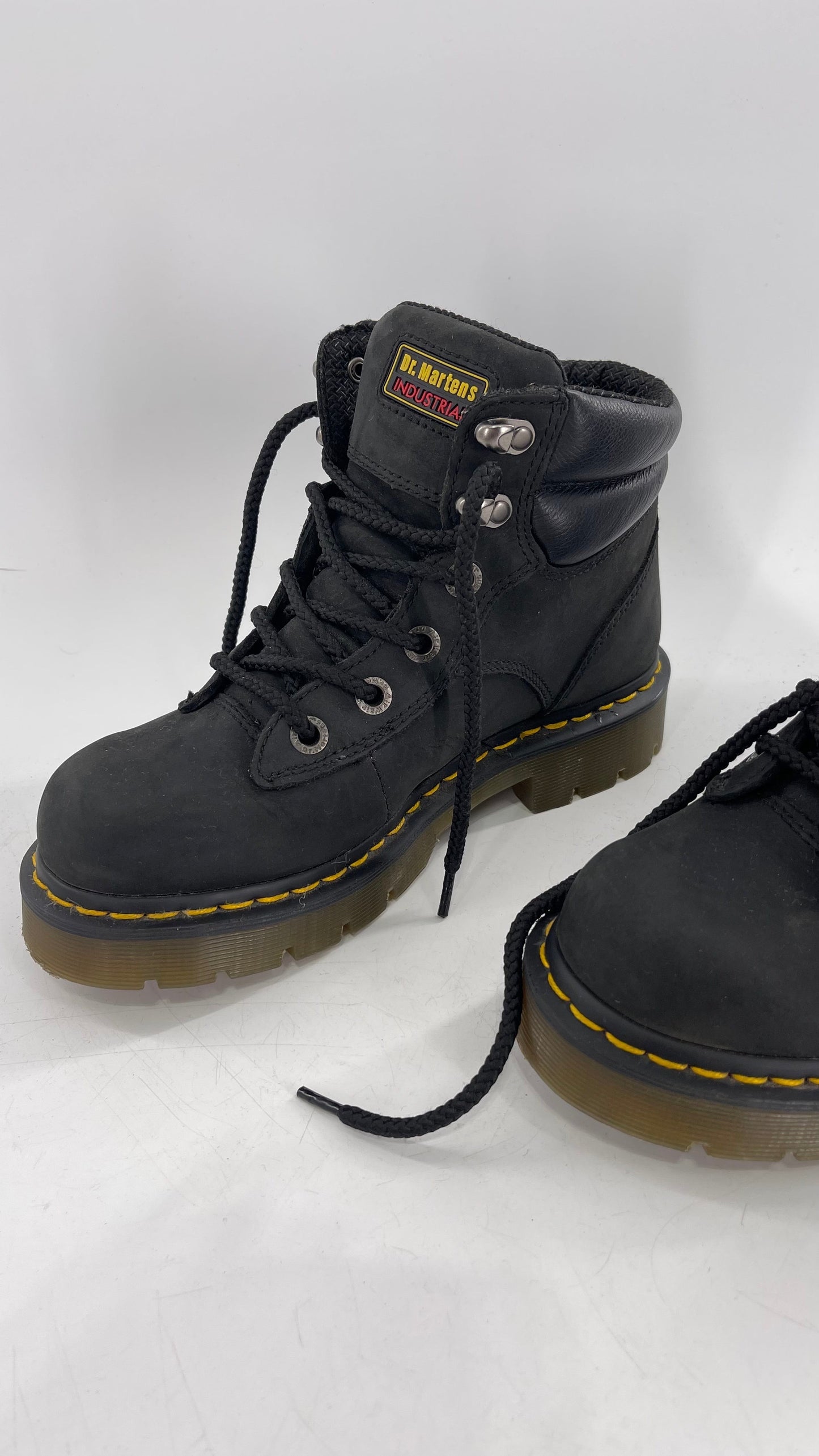 Vintage Doc Martens Industrial Black Combat Boots (6)