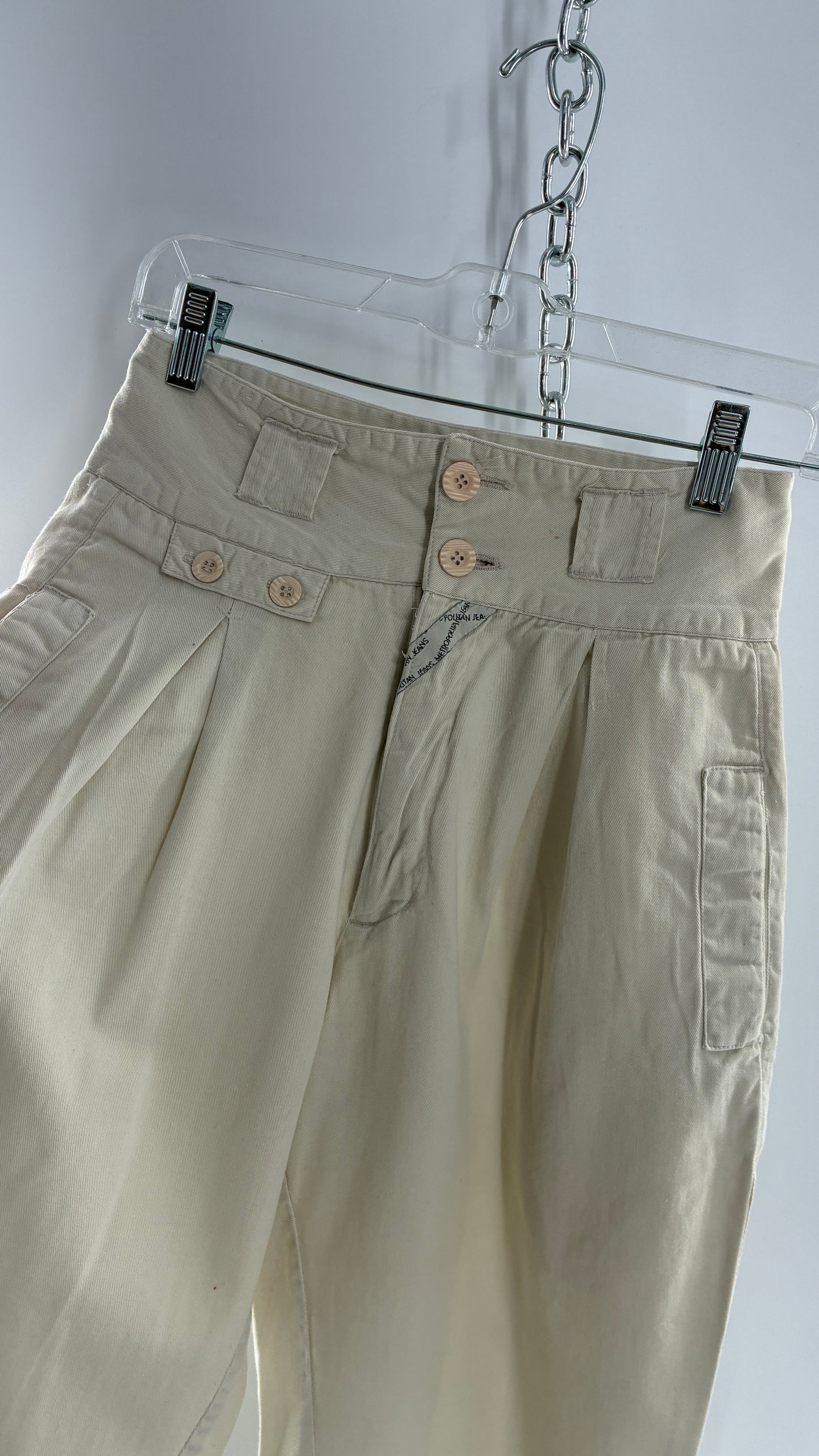 Vintage 1980s JORDACHE Off White High Waisted Pleated Waist Trouser Pant (9/10)